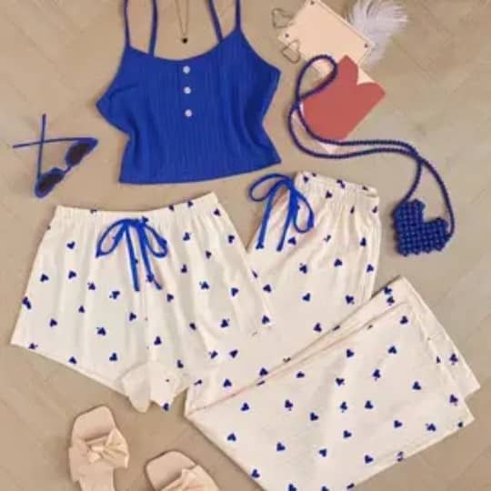 3 piece blue night wear L