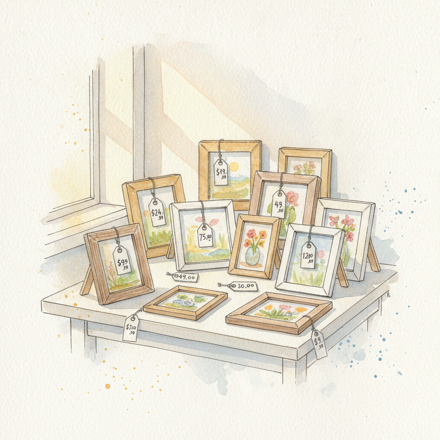 Unlocking Sales: Psychological Pricing for Artists on Etsy & Saatchi Art cover