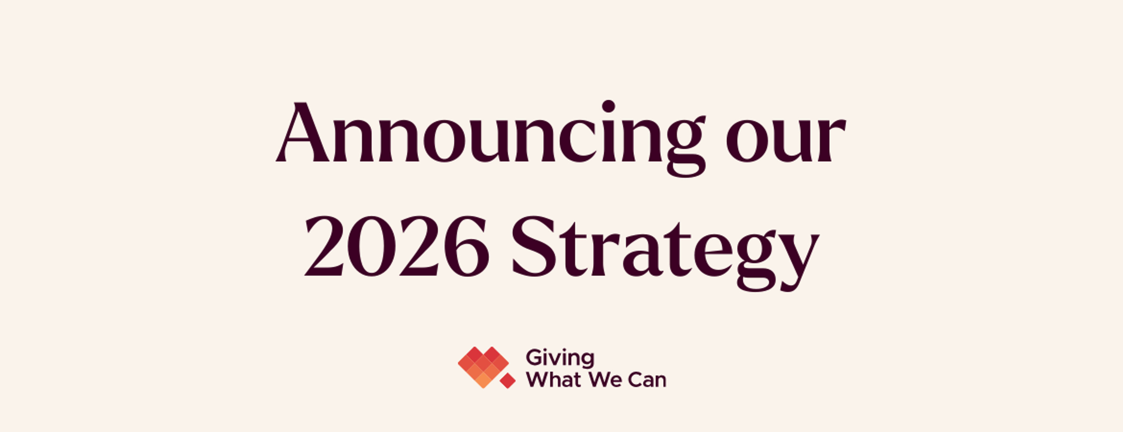 Announcing our 2026 strategy
