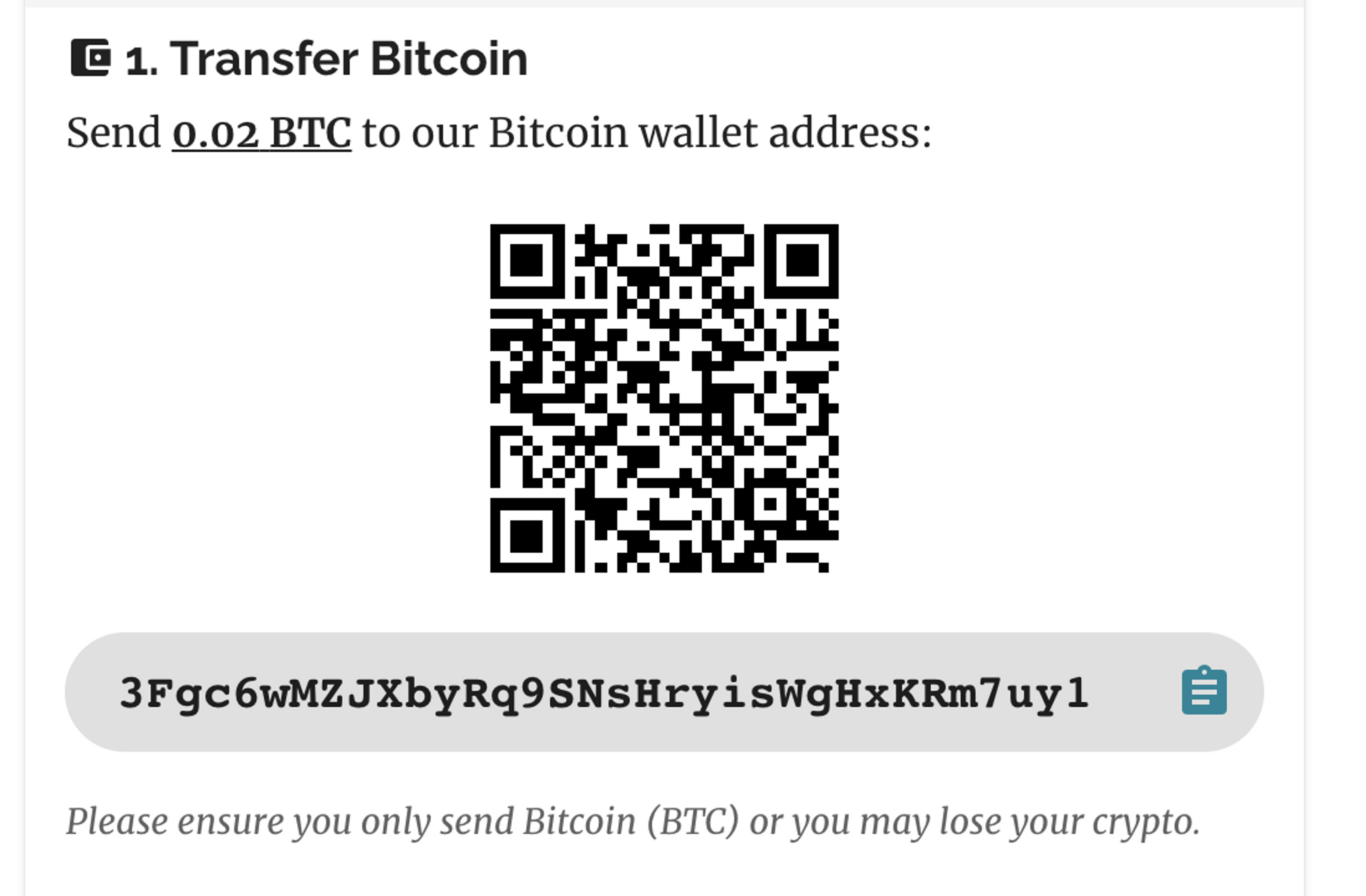 Bitcoin Wallet Address