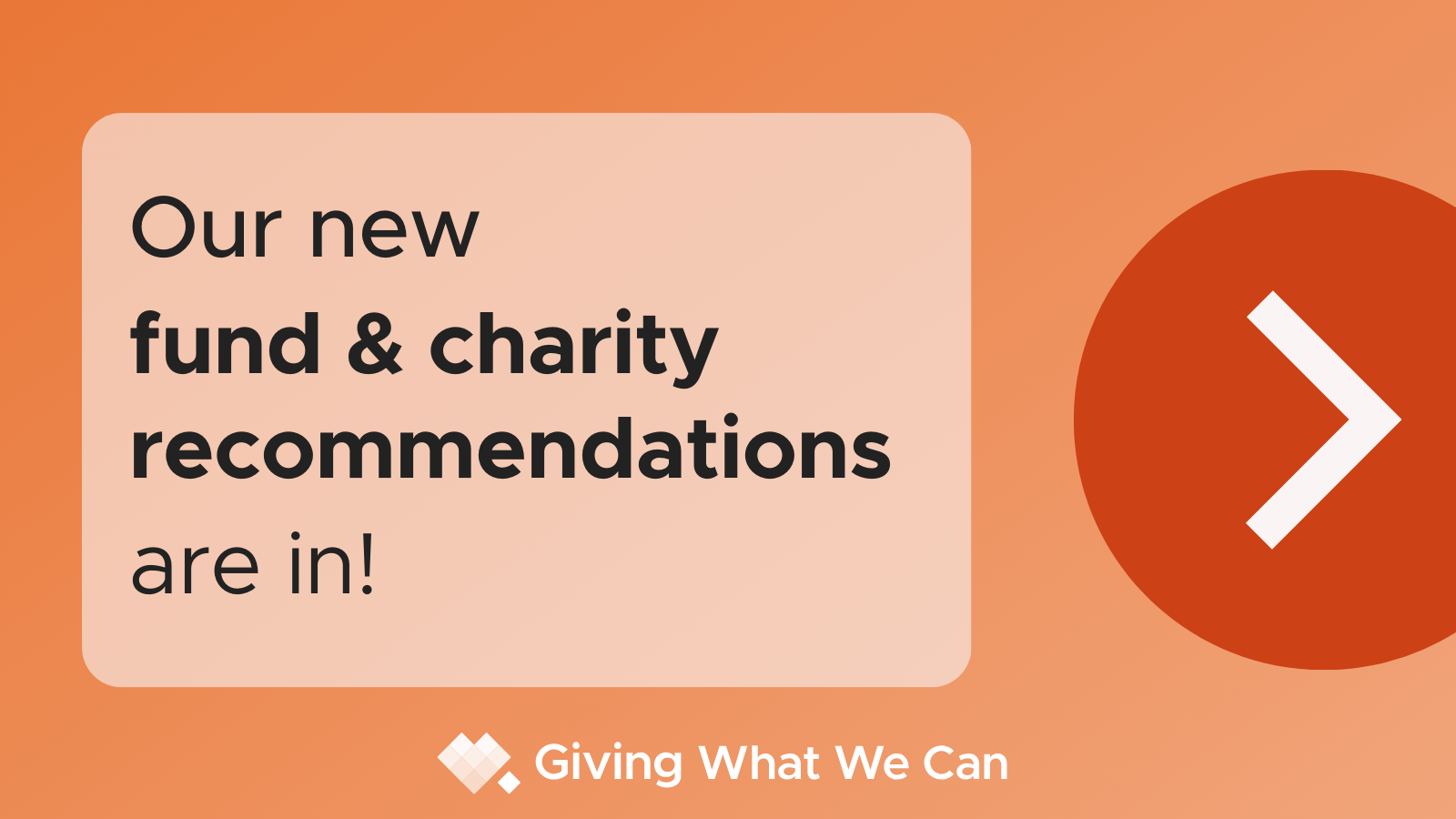 GWWC's new recommendations and cause area funds