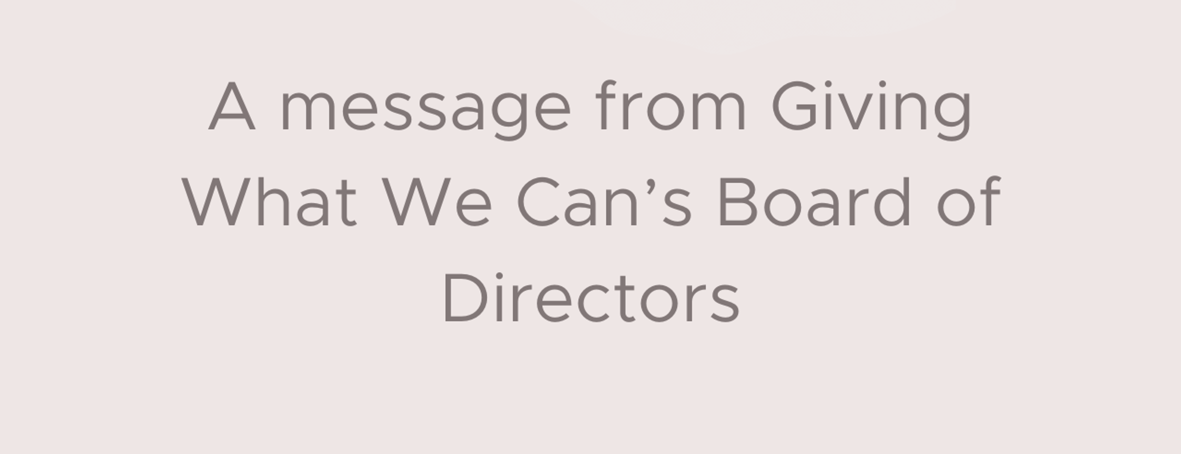 Leadership Transition at Giving What We Can: A Message from the Board