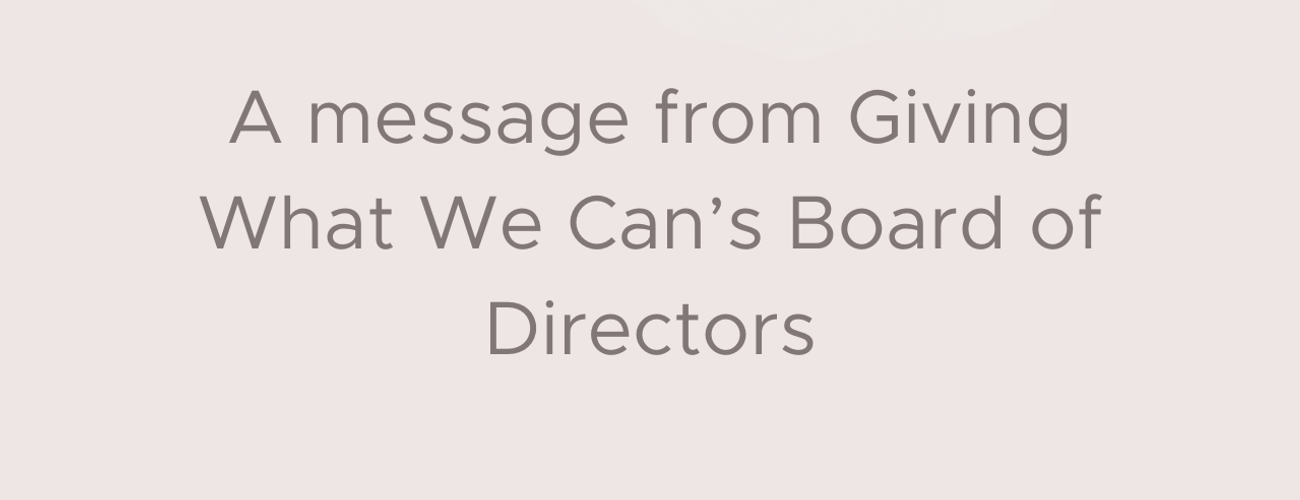 Leadership Transition at Giving What We Can: A Message from the Board