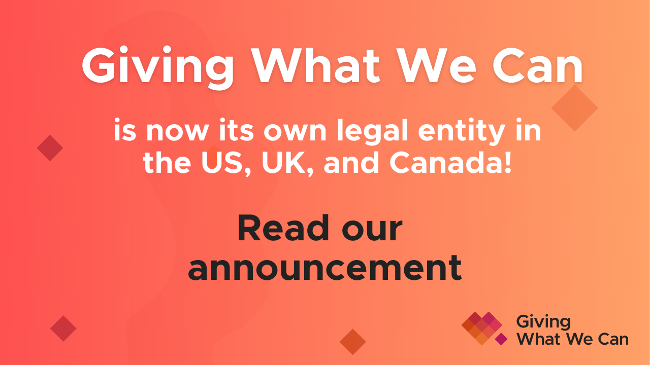 Giving What We Can is now its own legal entity!