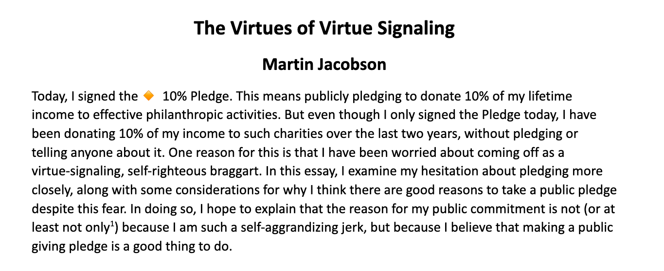 The virtues of virtue signalling 