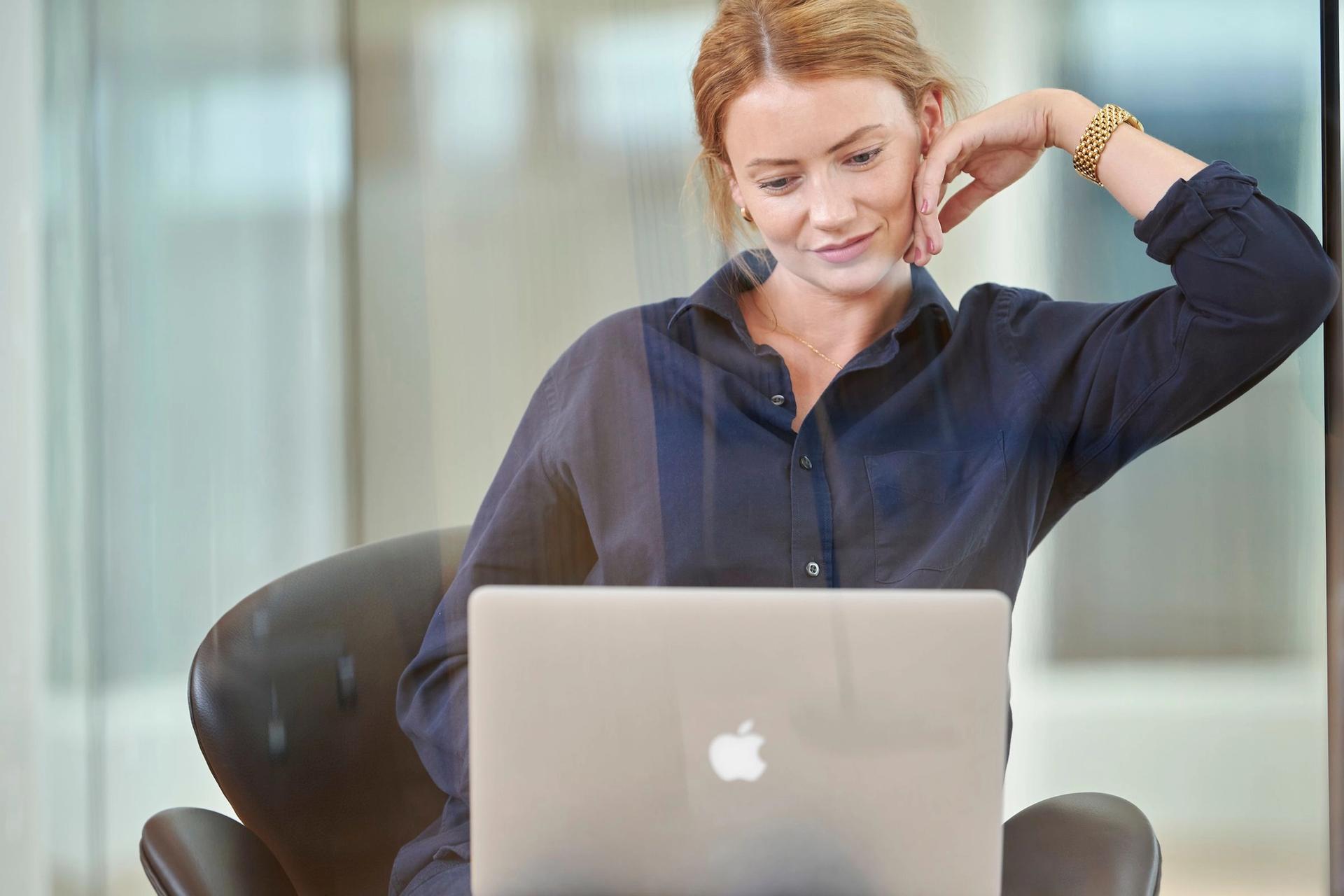 Professional female working on laptop