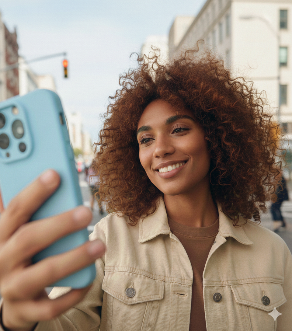 Woman looking at her phone