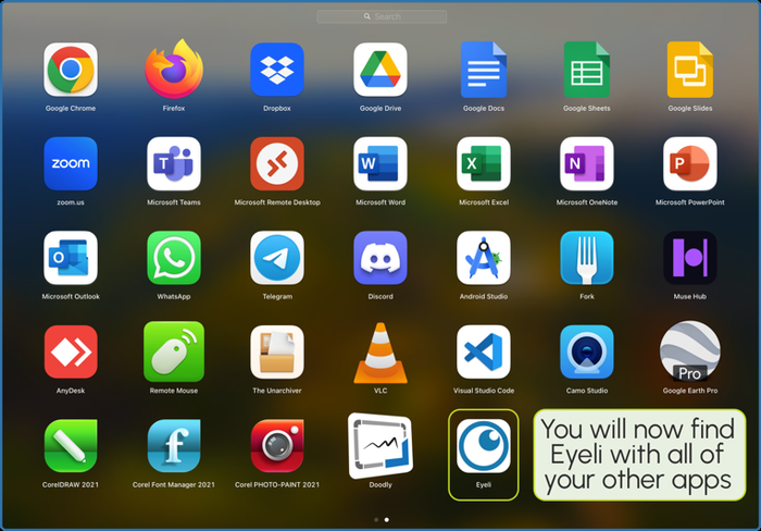 Eyeli now launches as a standalone app from your Dock, in its own window.