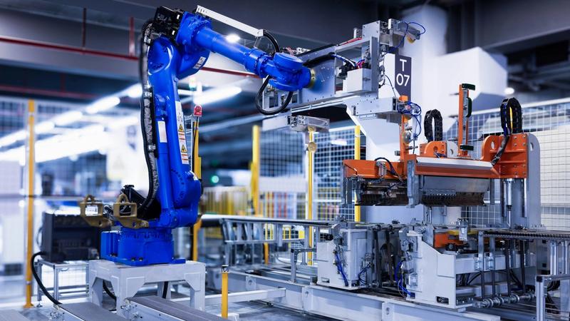 Robotic arm in production demonstrating automation solutions