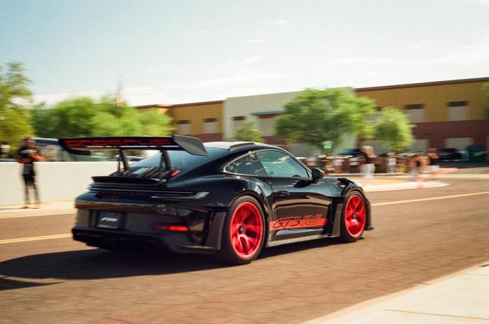 GT3RS panning shot on film
