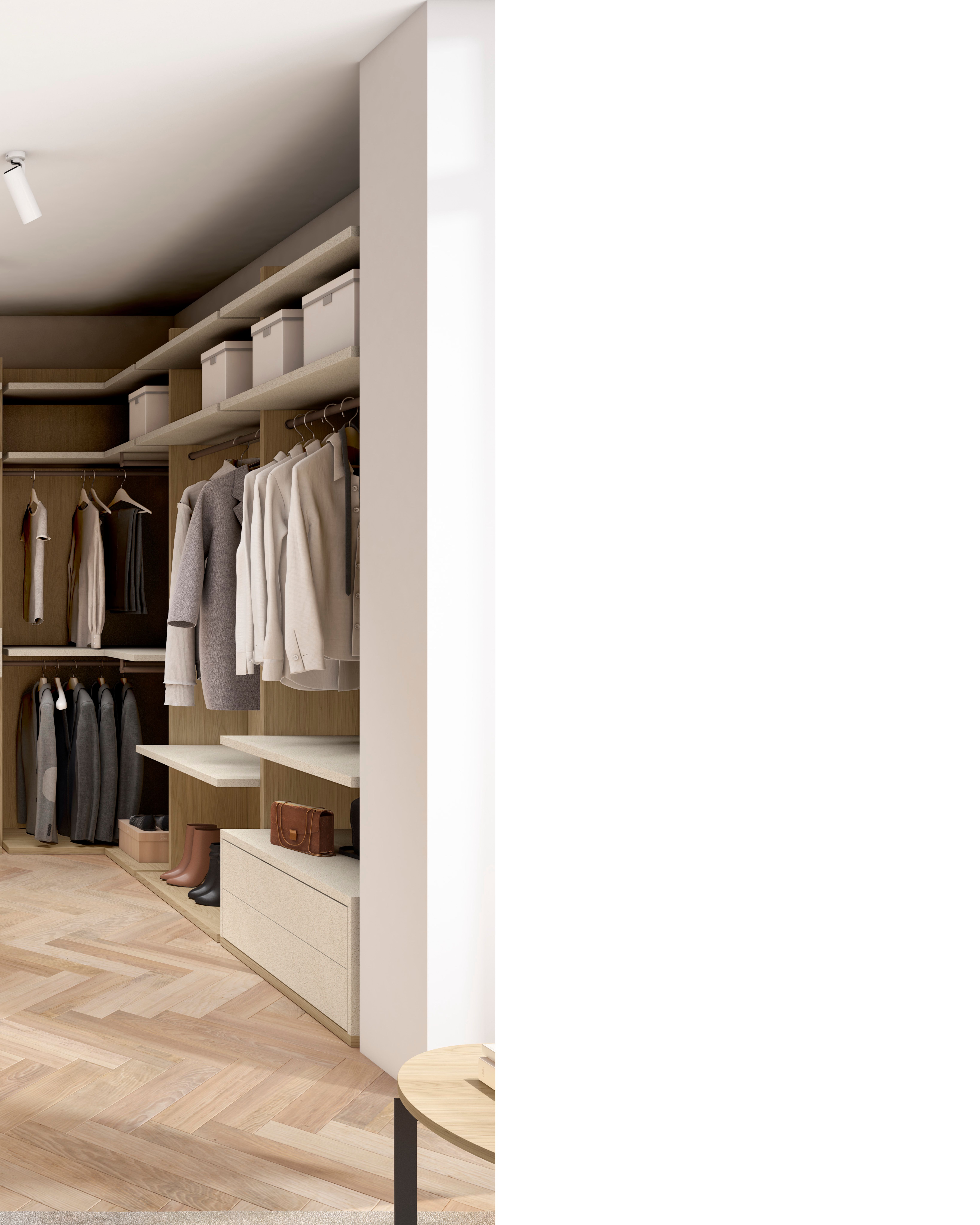 Vestidor con costados remetidos