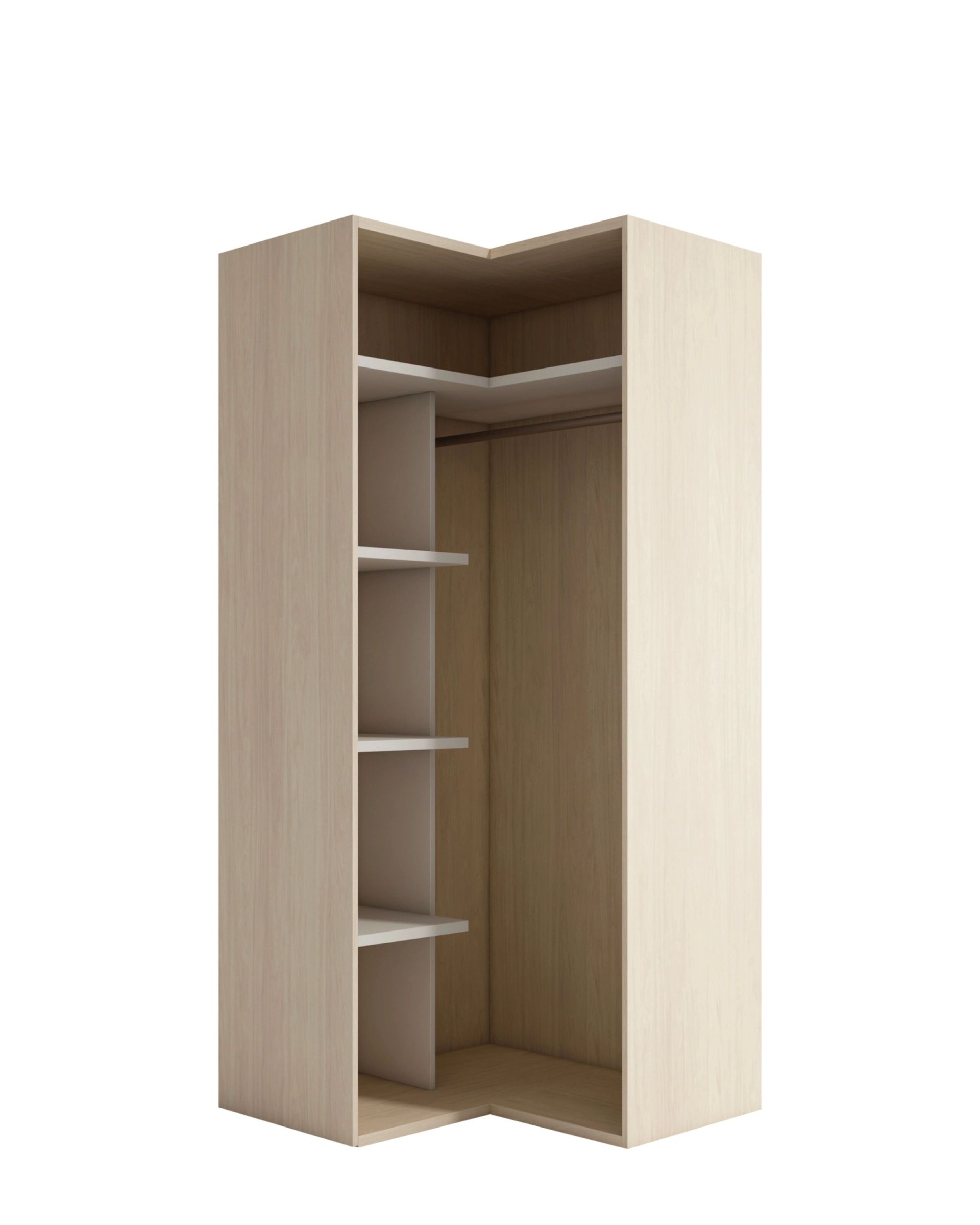 Rincón para vestidor tipo armario abierto