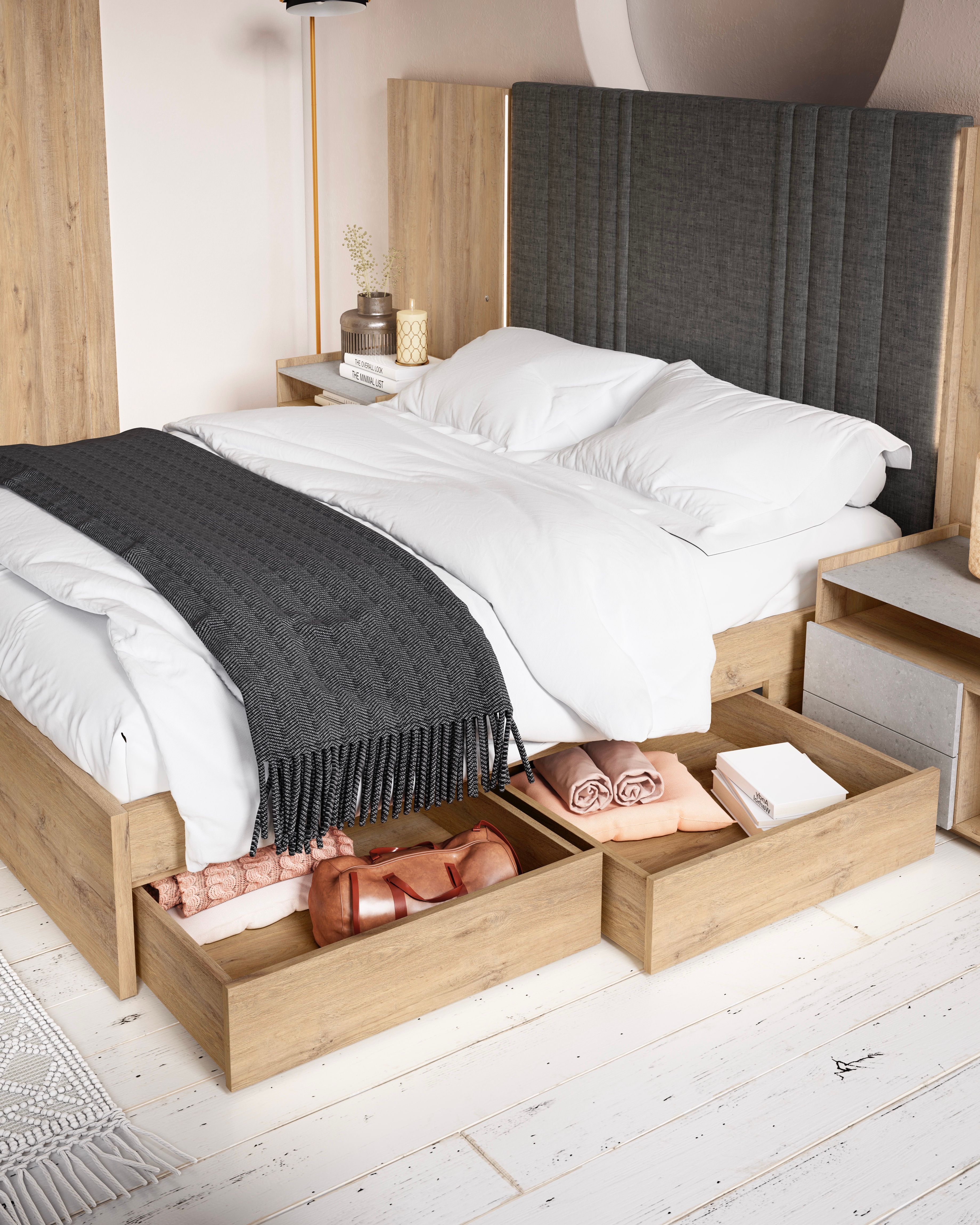 Storage Bed with Side Drawers