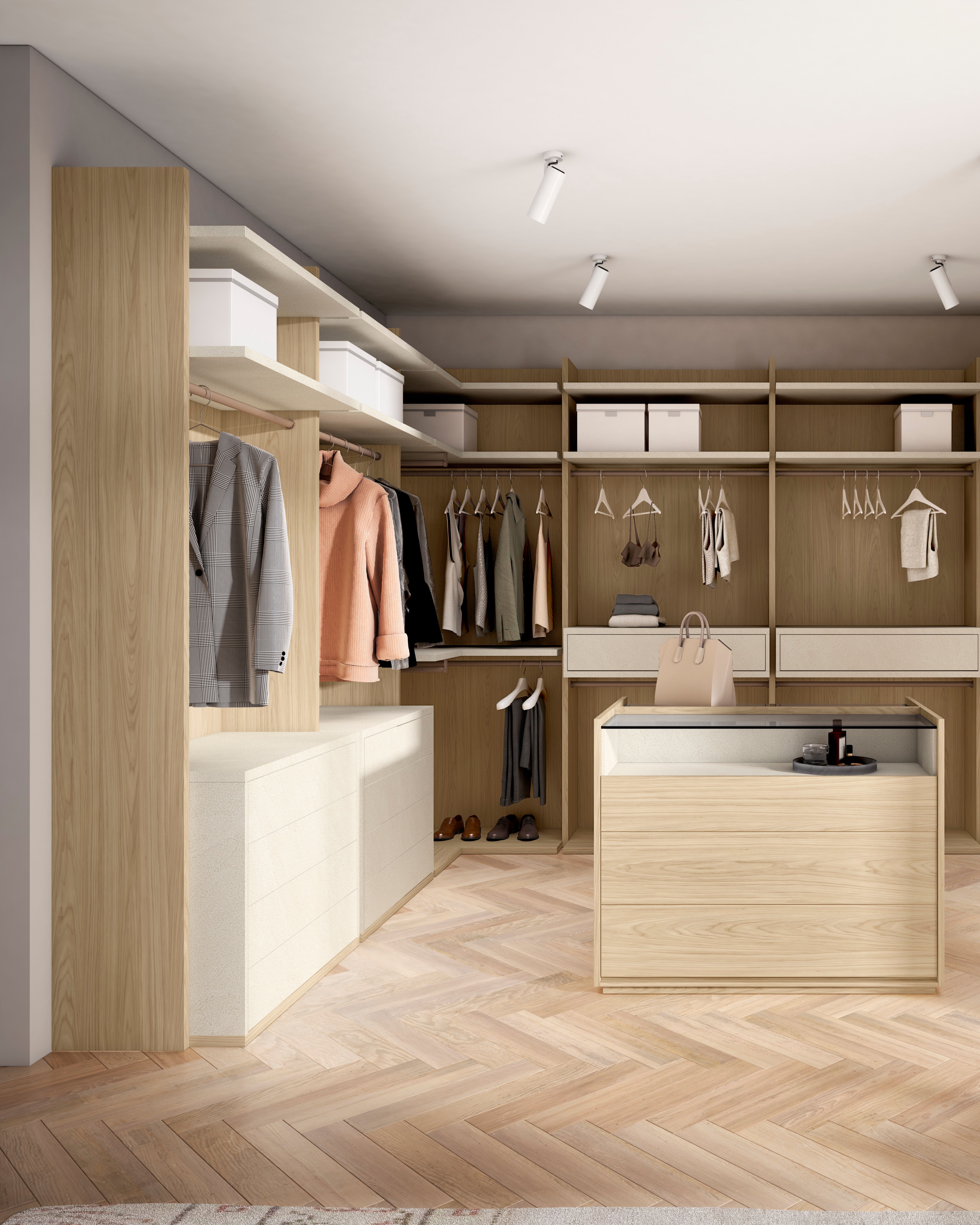 Vestidor con costados remetidos