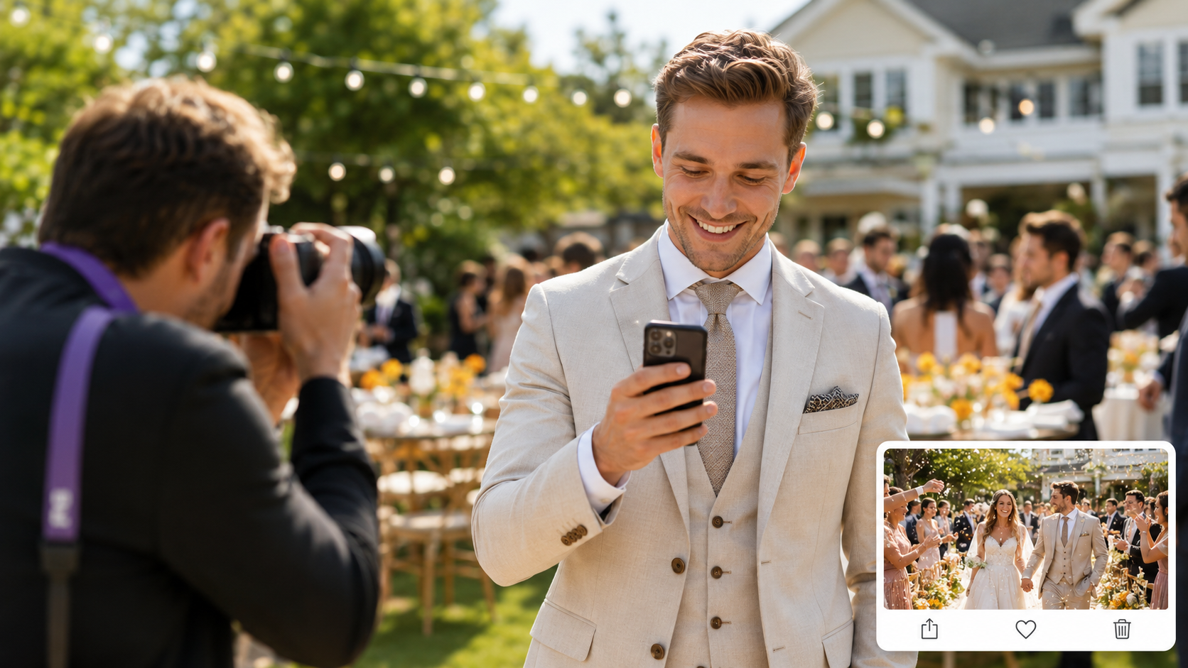 Stop losing the post-wedding social media momentum. Learn how to replace slow delivery workflows with near real-time camera-to-cloud sync and AI face recognition. Discover how delivering instant wedding photos to guests can drive organic social sharing, generate leads, and turn every event into a powerful marketing engine for your photography business.