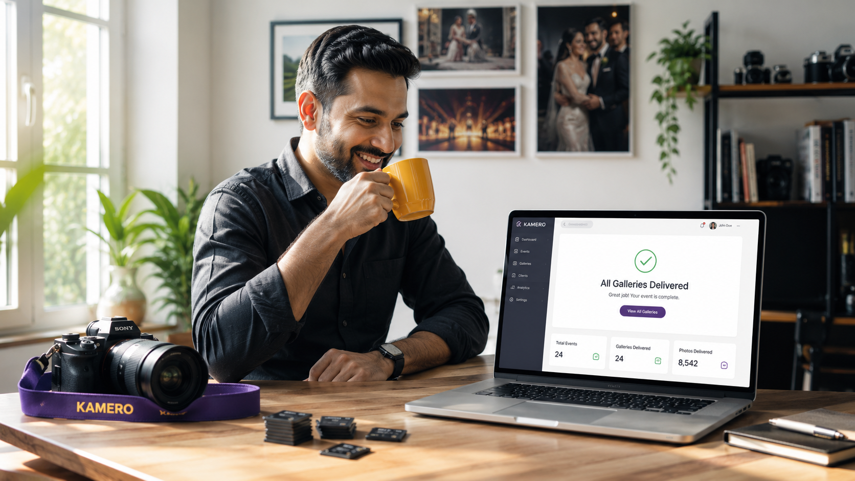 Learn how modern AI wedding workflows reduce editing backlogs, streamline photo processing, and deliver galleries faster without sacrificing quality. with Kamero ai photo sharing platform