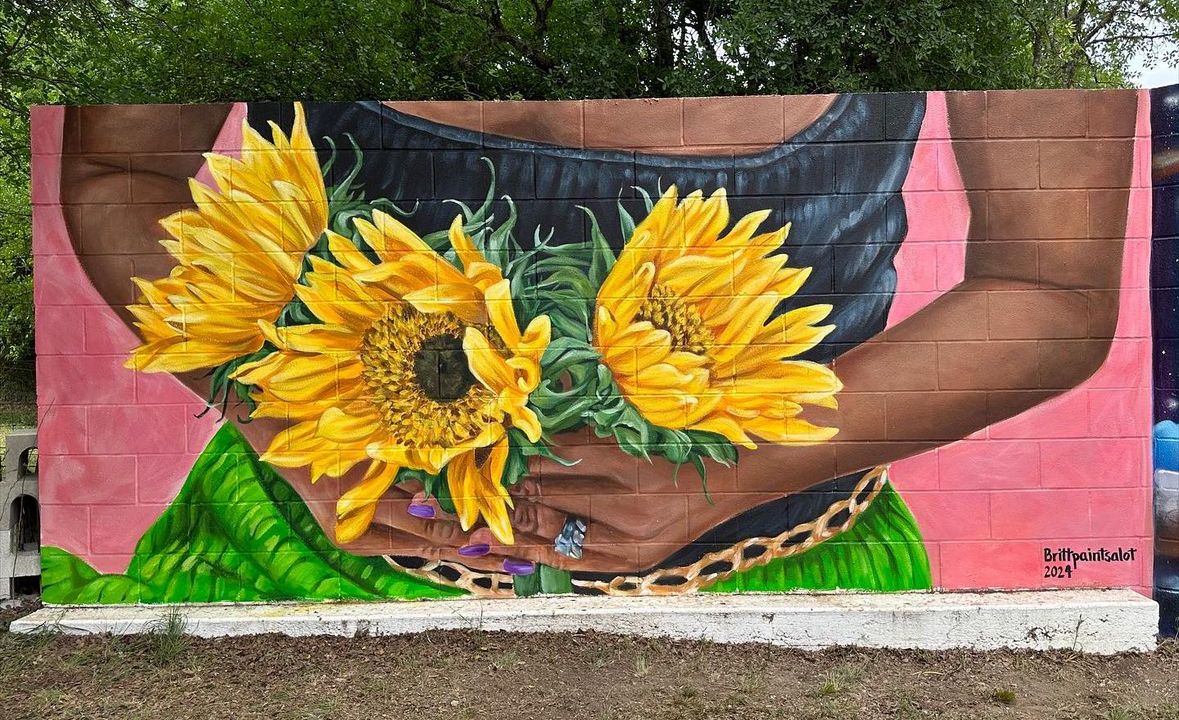 Sunflower painting by artist Britt Johnson