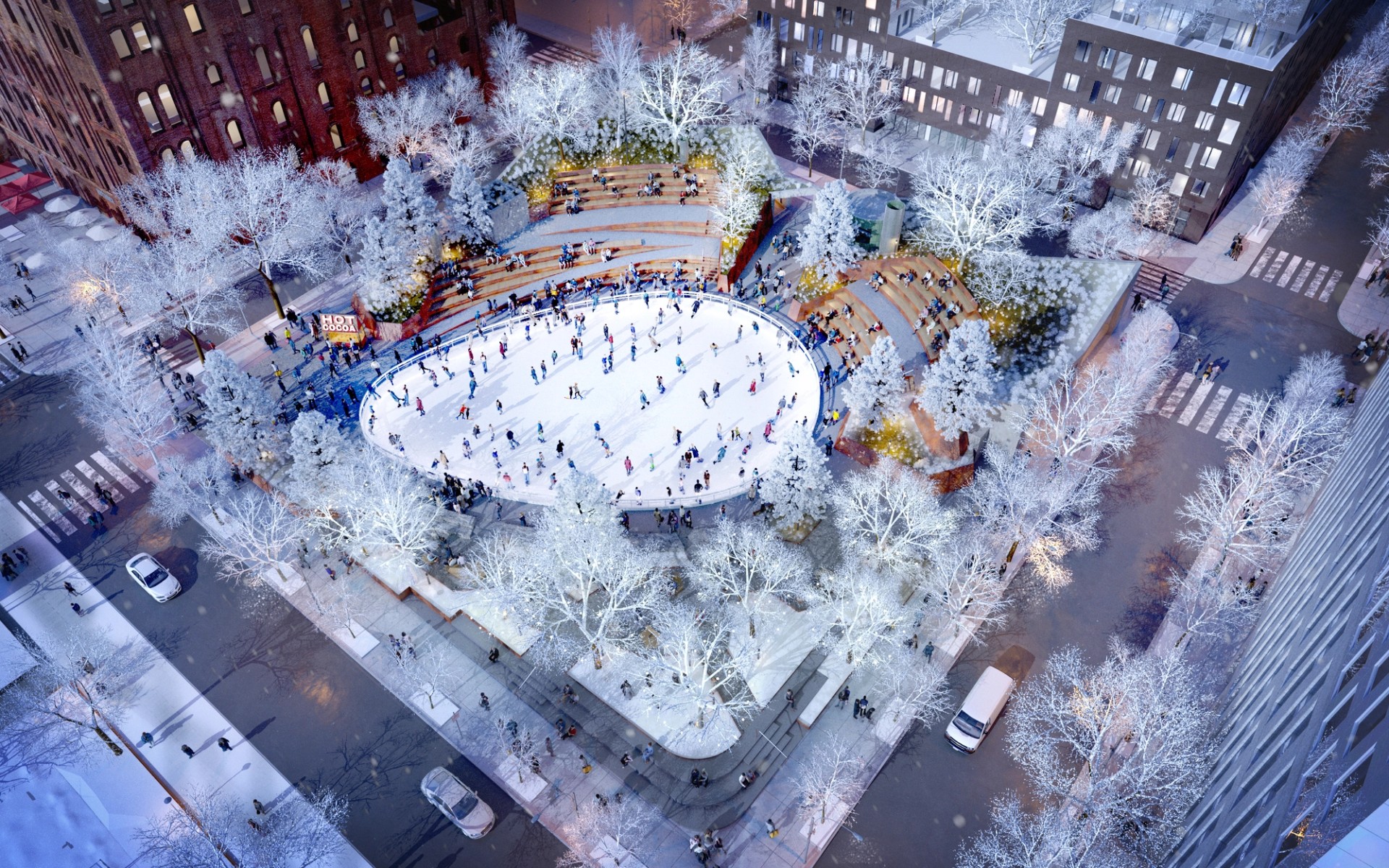 View of Domino Square at Domino Park: A Central Hub for Community