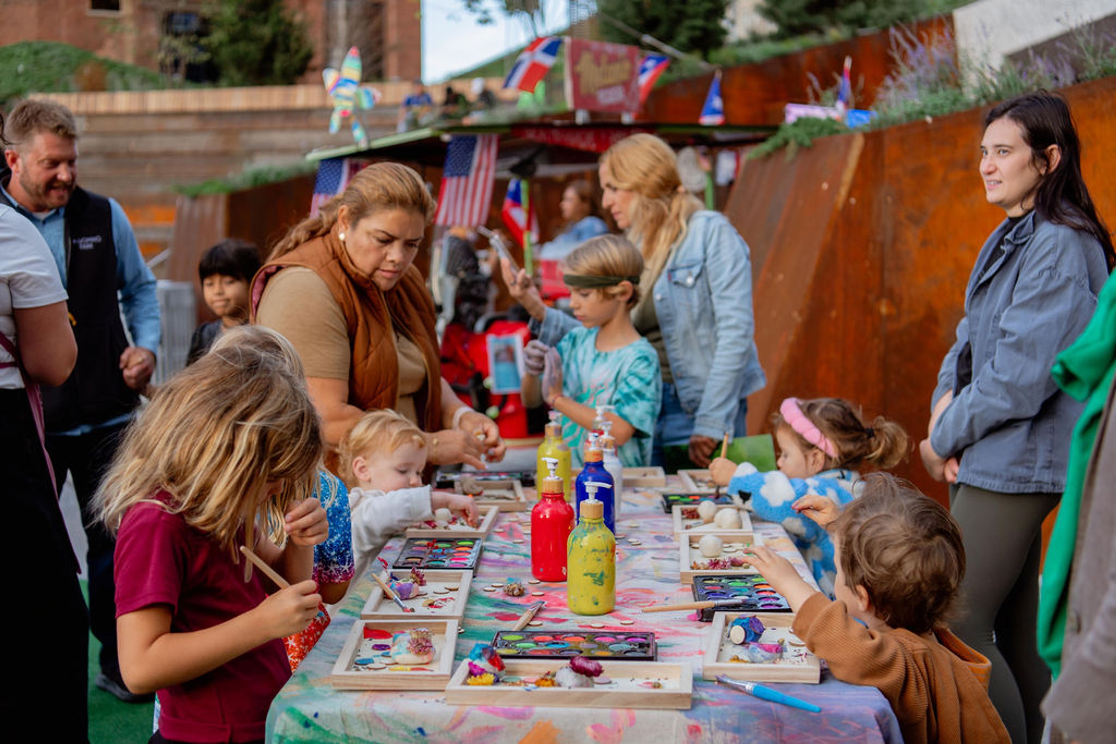 Children doing an arts and crafts activity