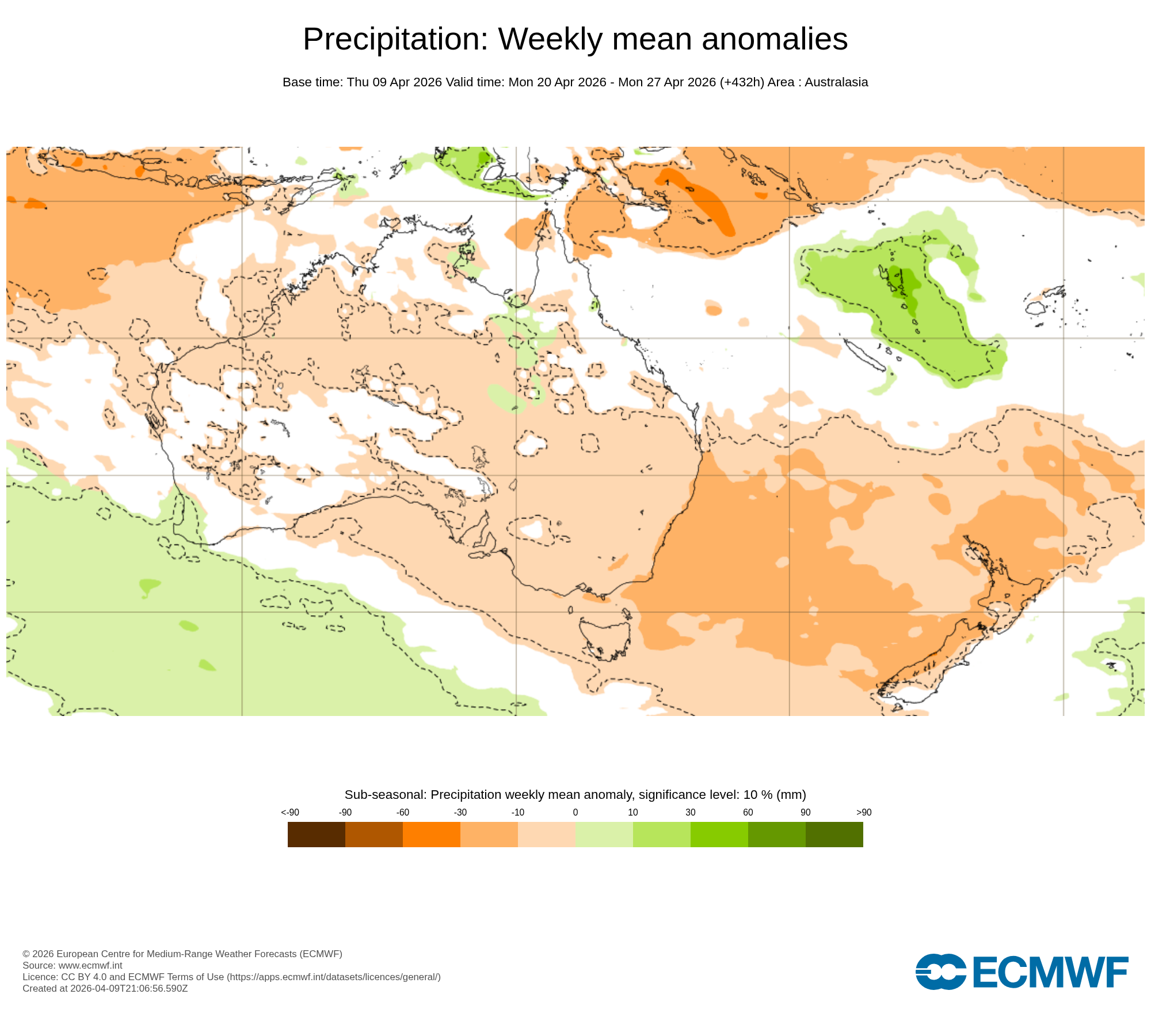 ECMWF Potential rain from 20 to 27 Apr