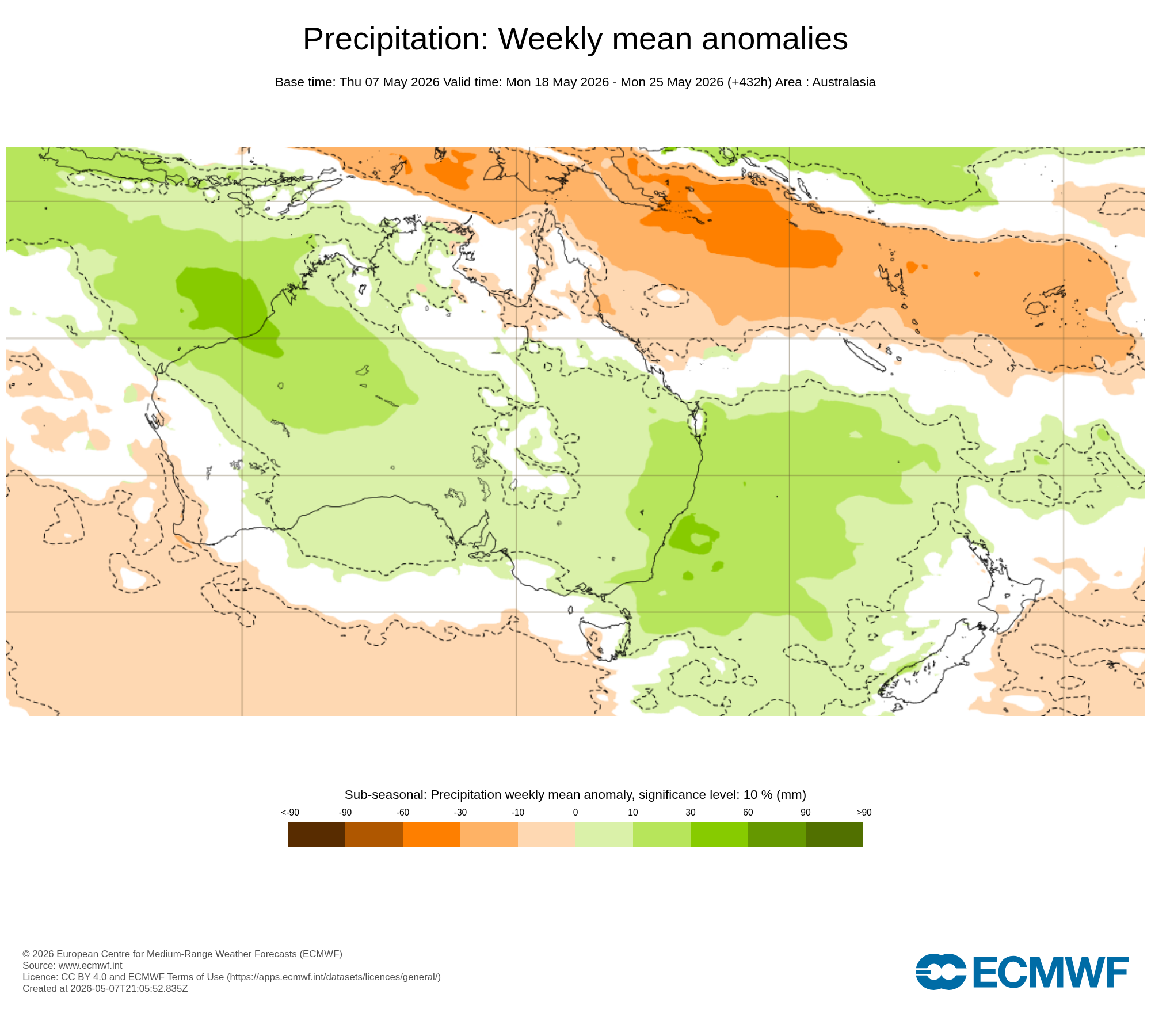ECMWF Potential rain from 18 to 25 May