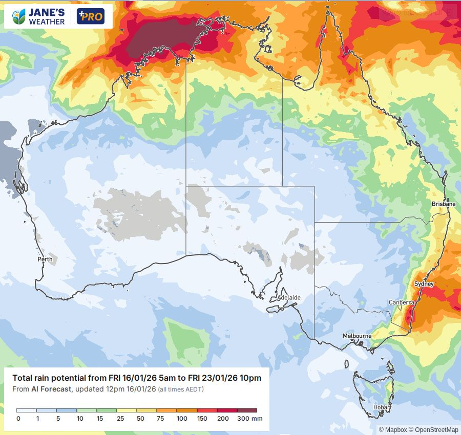 Potential rain for the next week