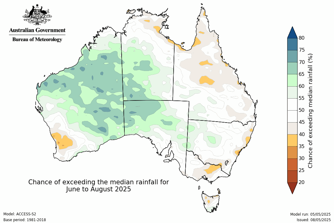 Rain outlook for June to August