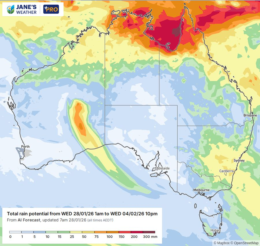 Potential rain over the next week