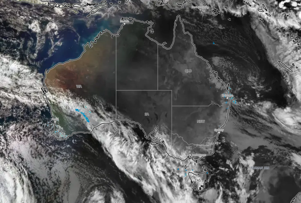 Satellite and radar on Sunday evening
