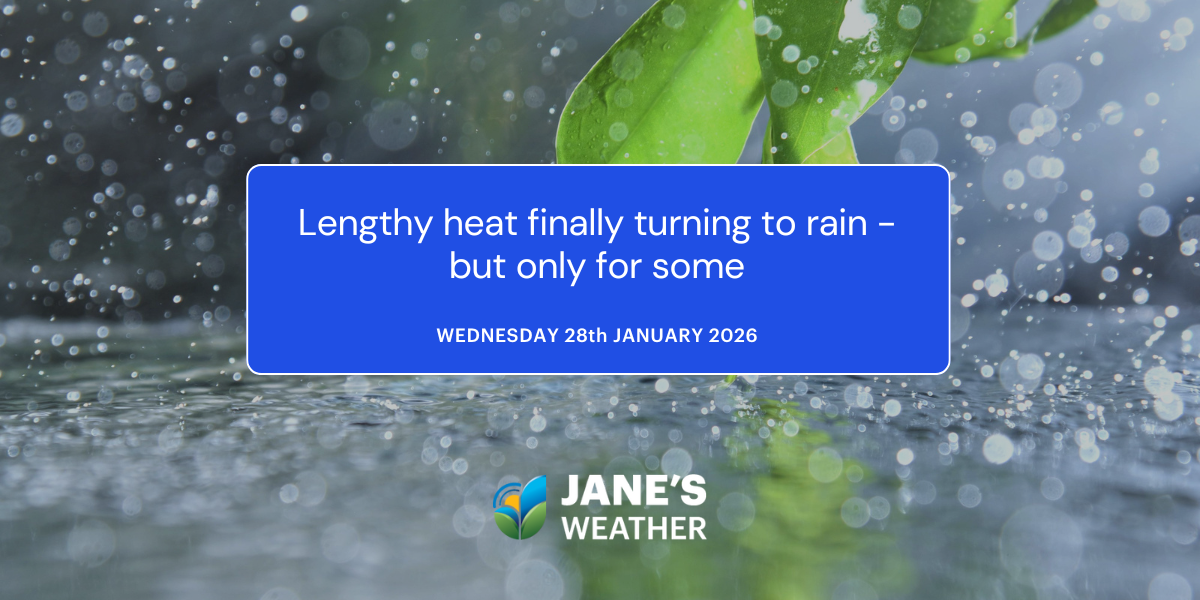 Lengthy heat finally turning to rain - but only for some
