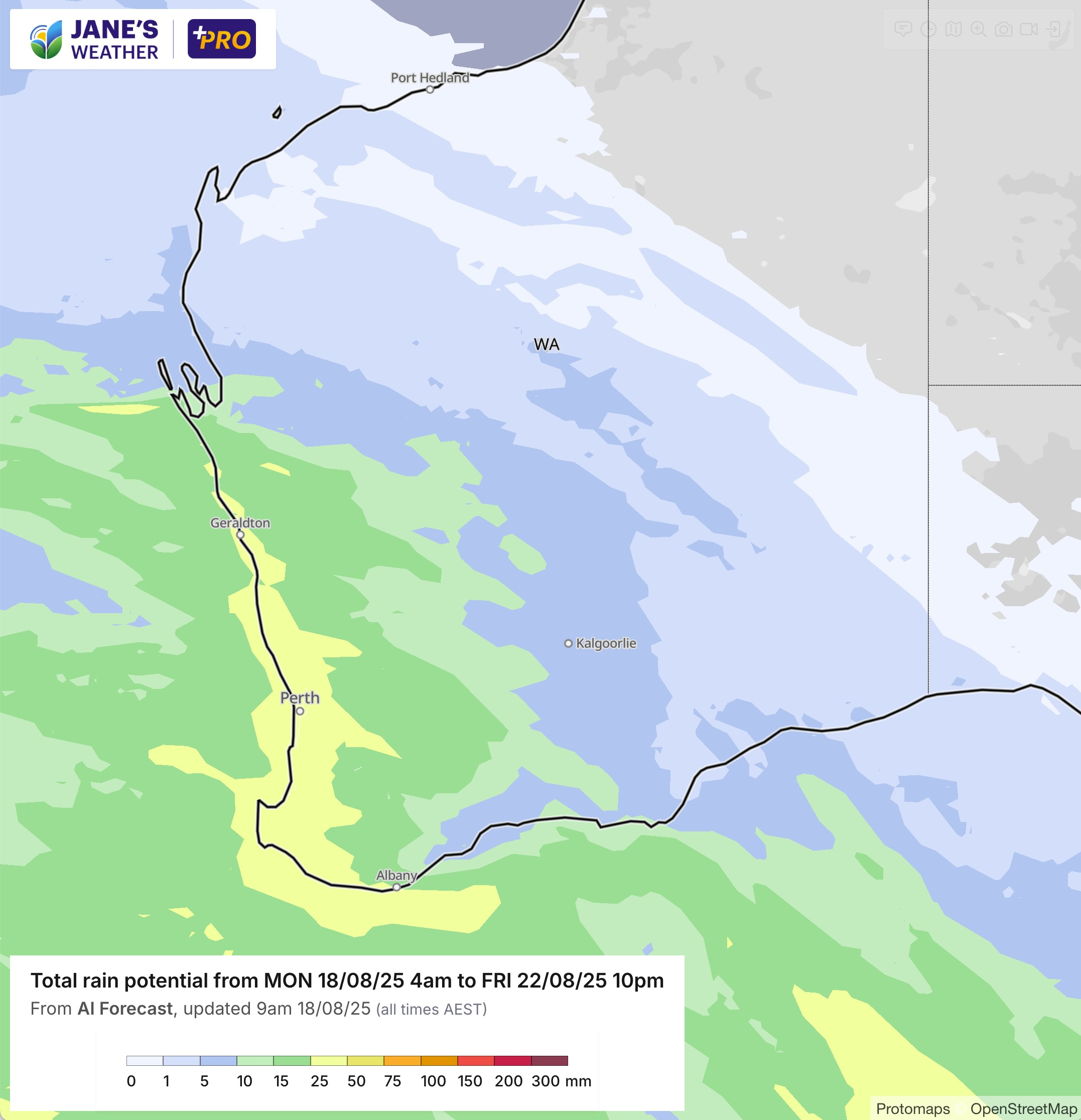 Potential rainfall this week