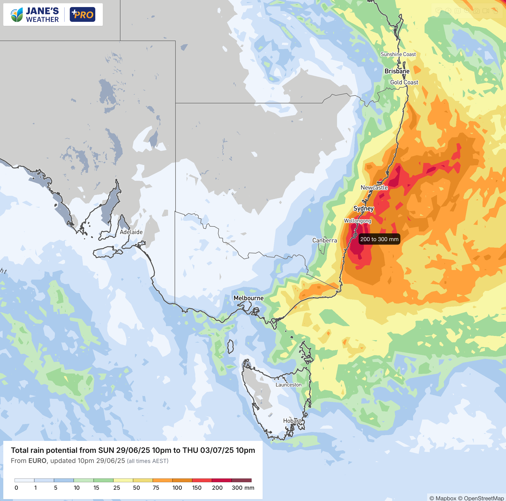 Potential totals for the event