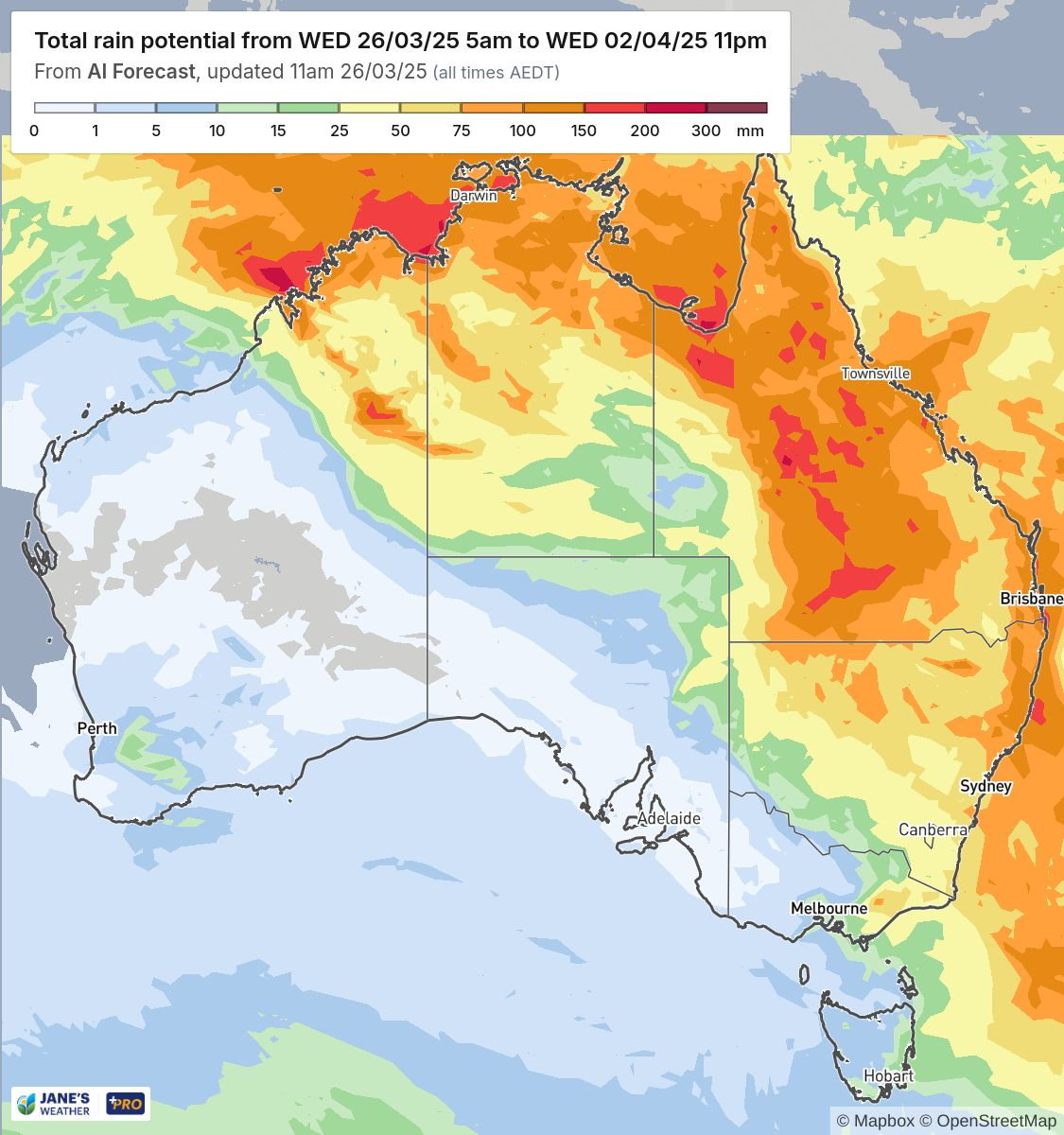 Rainfall still to come over the next week