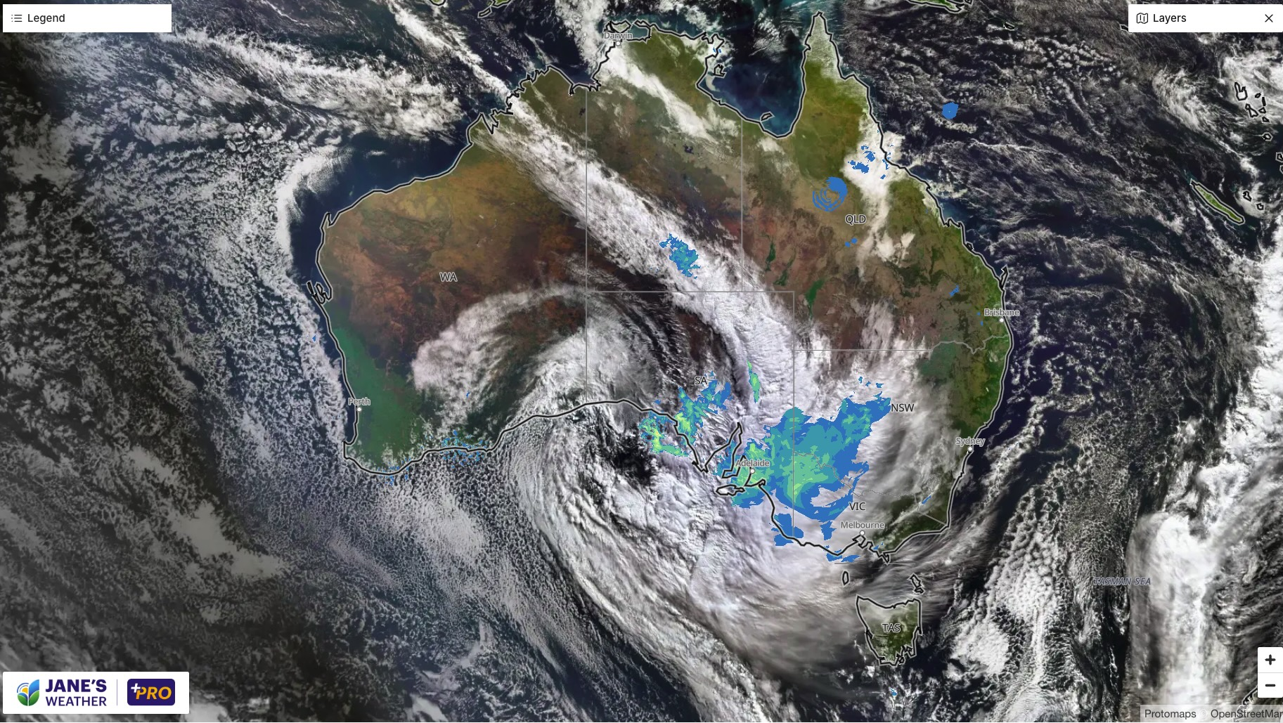 The satellite and radar on Friday morning