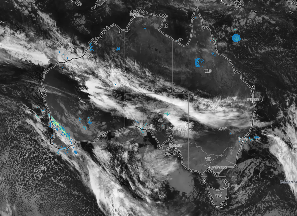 Satellite and radar on Sunday evening