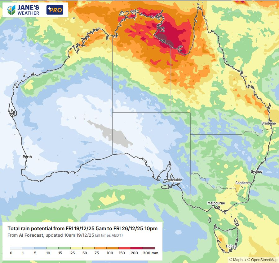 Potential rain for the next week