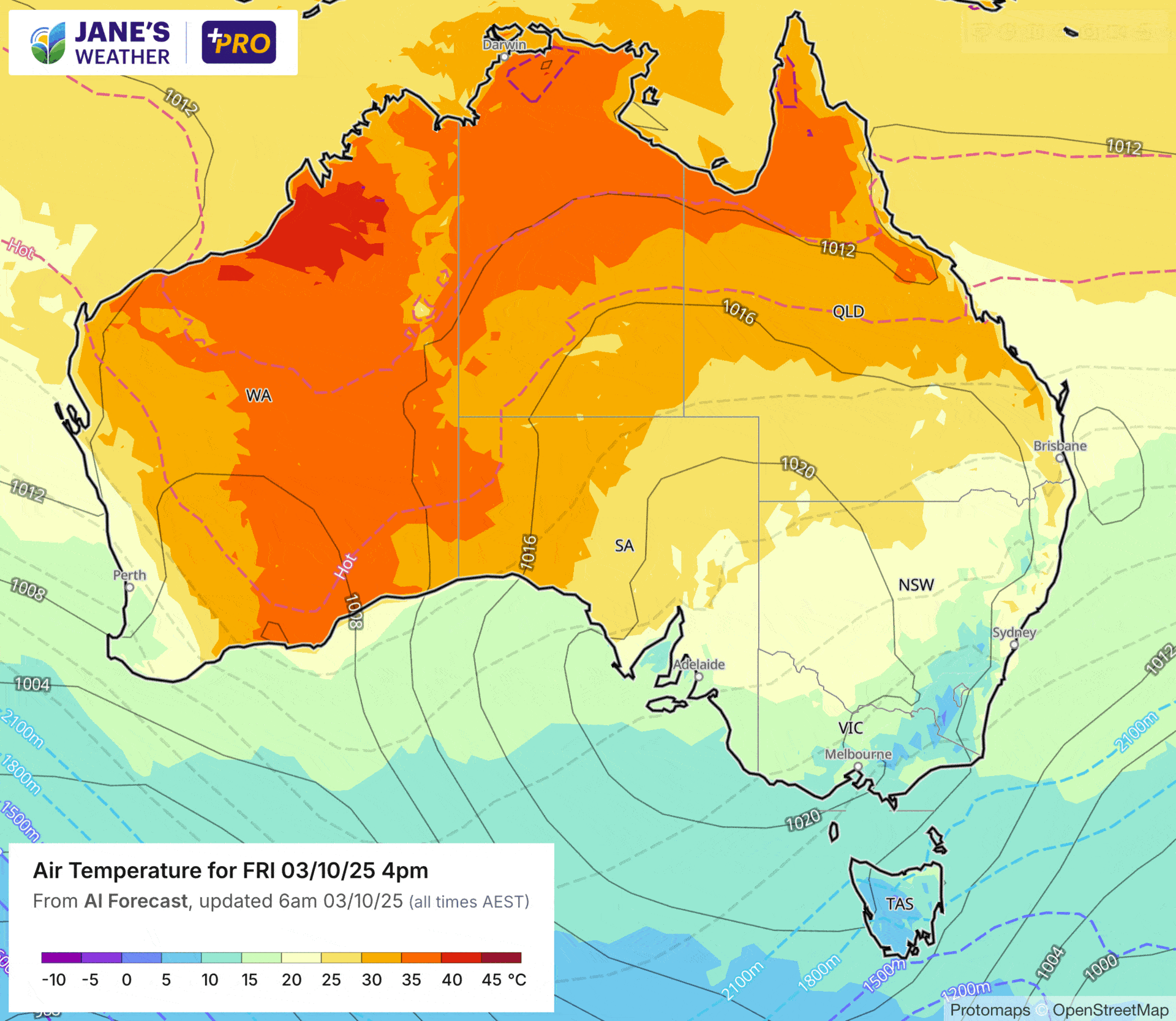 A surge of heat moving from the west to the east, followed by a cold change