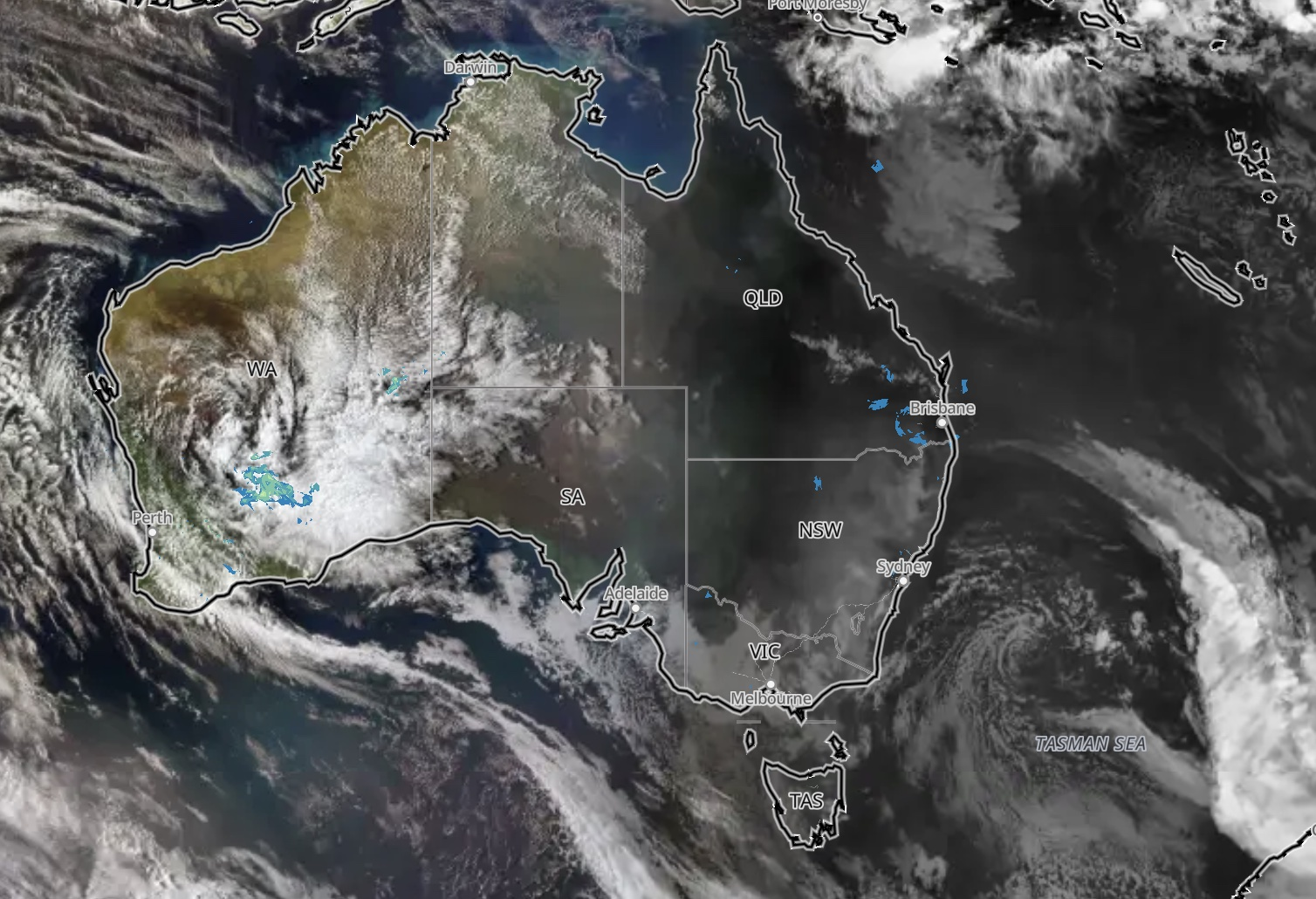 Satellite and radar on Sunday morning
