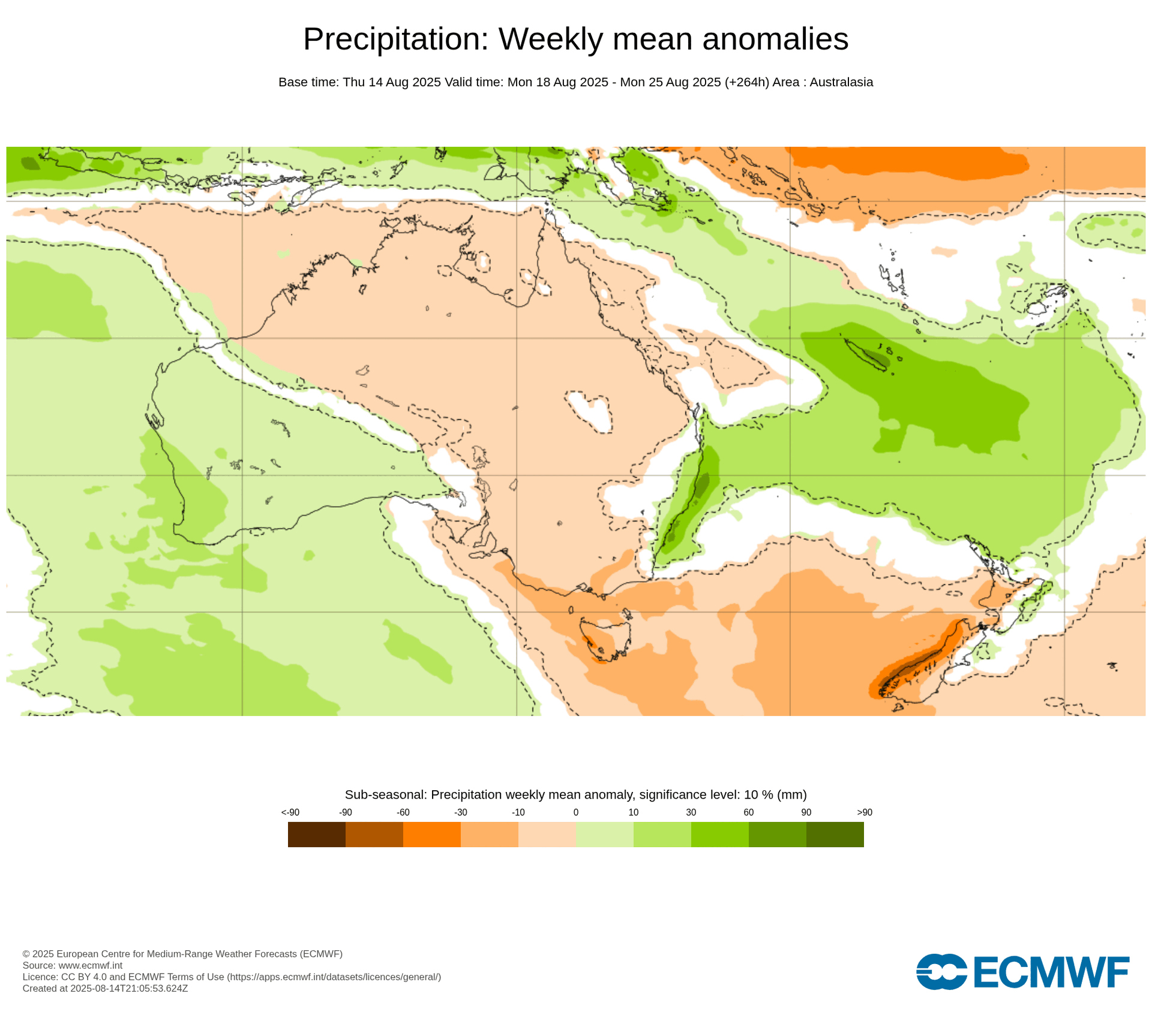 Weekly rain potential shows a western system moving into the east in week 2