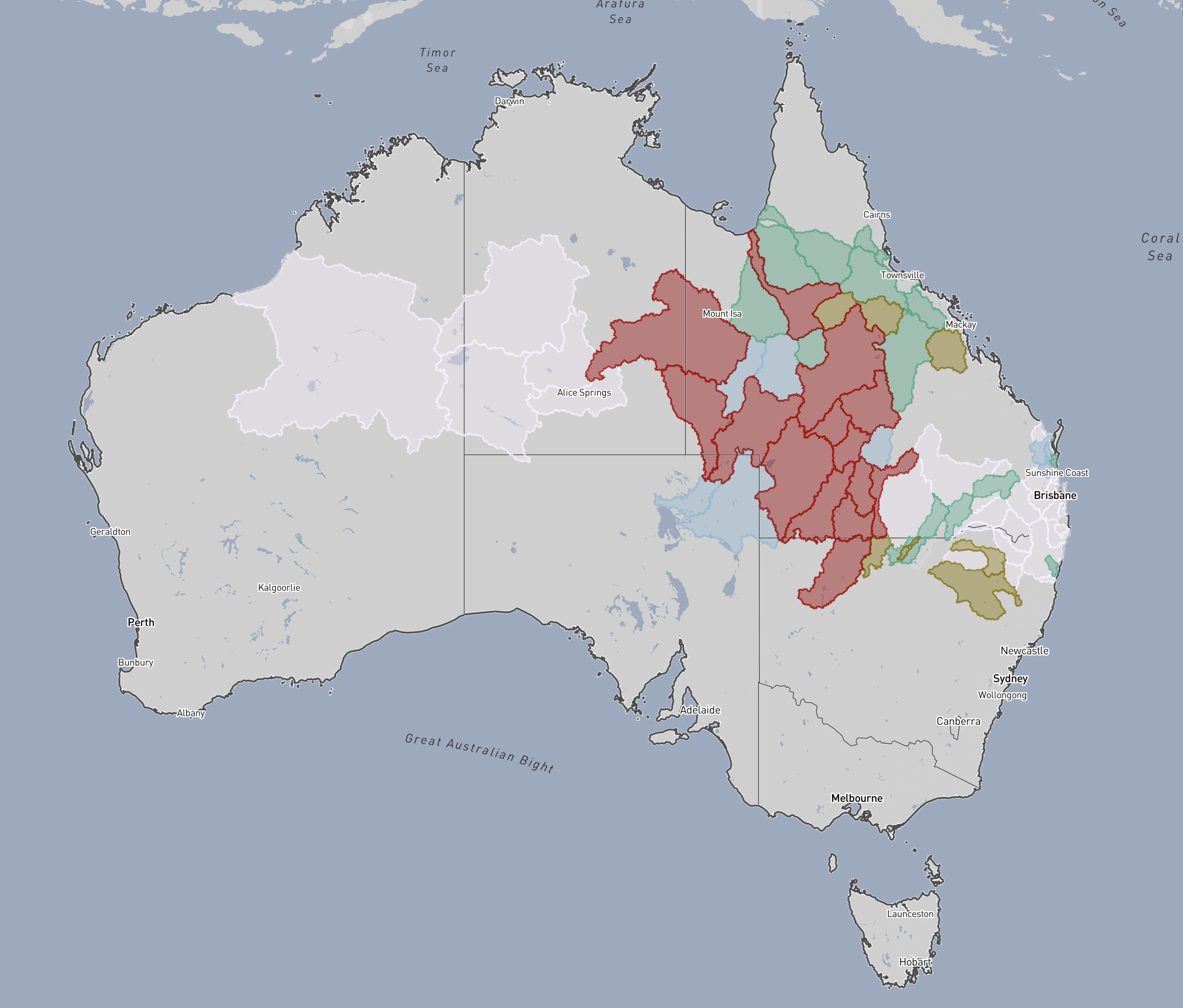 A large part of Queensland and surrounds is covered in flood watches and warnings