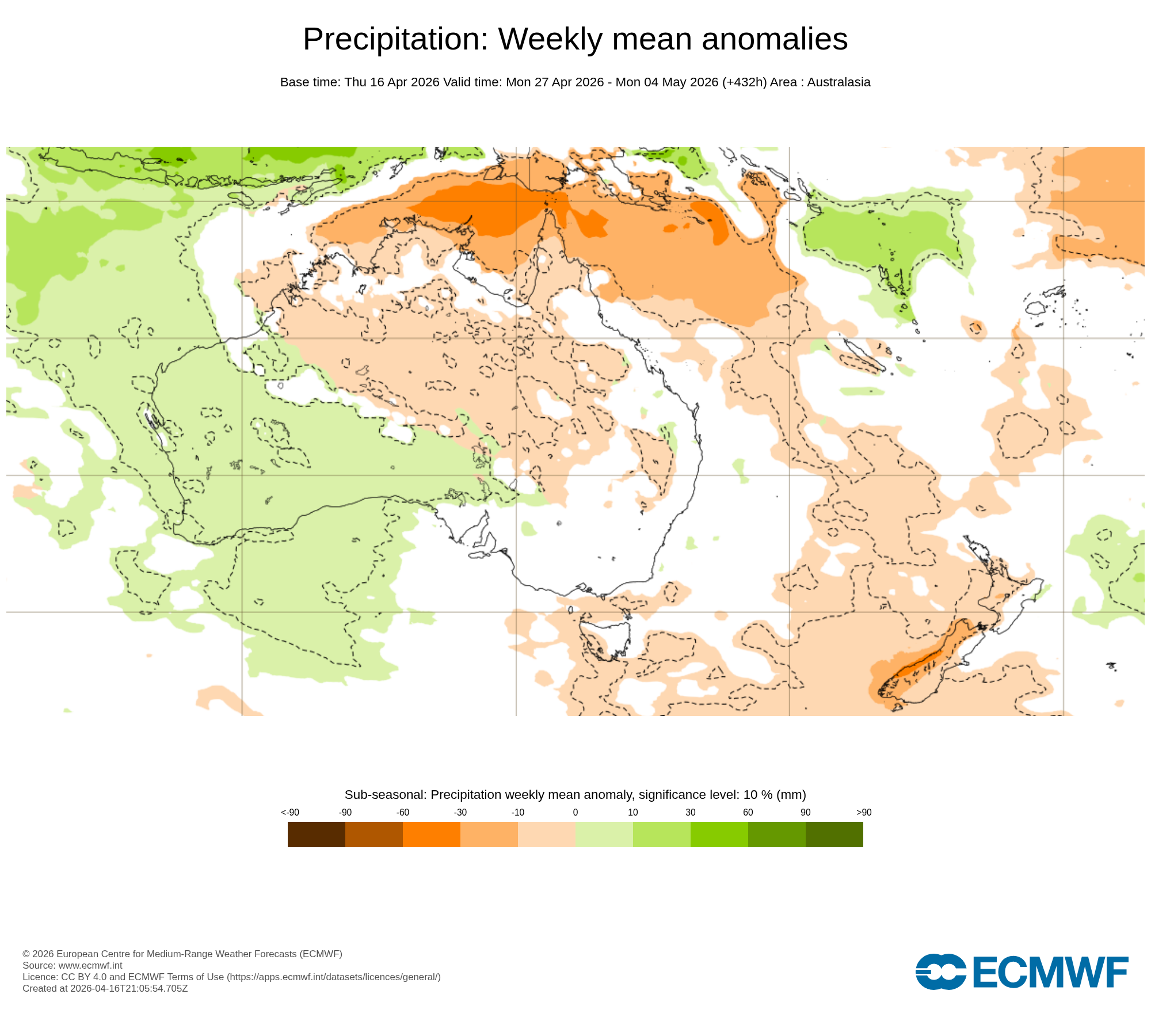 ECMWF Potential rain from 27 Apr to 04 May