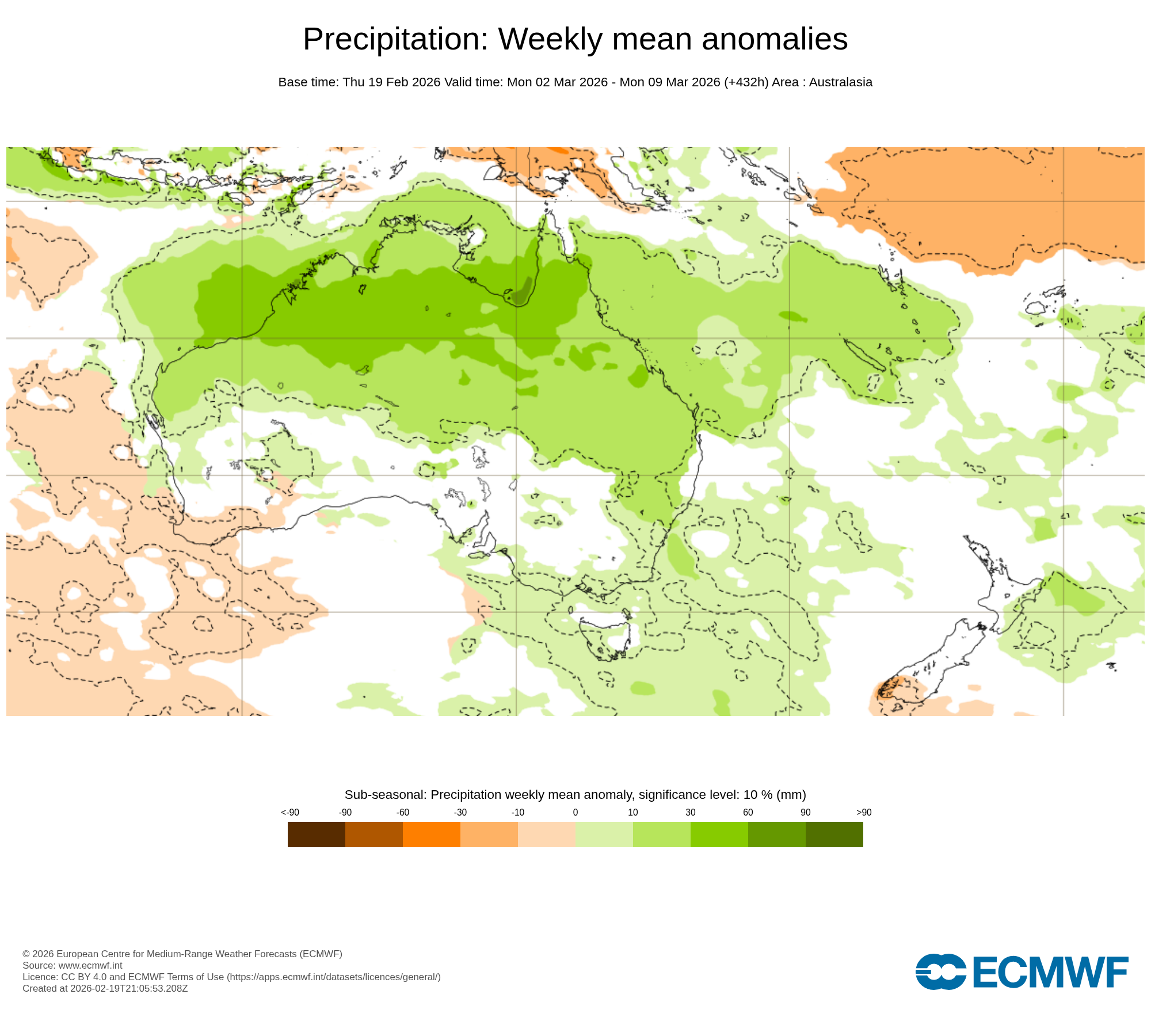 ECMWF Potential rain from 02 Mar to 09 Mar
