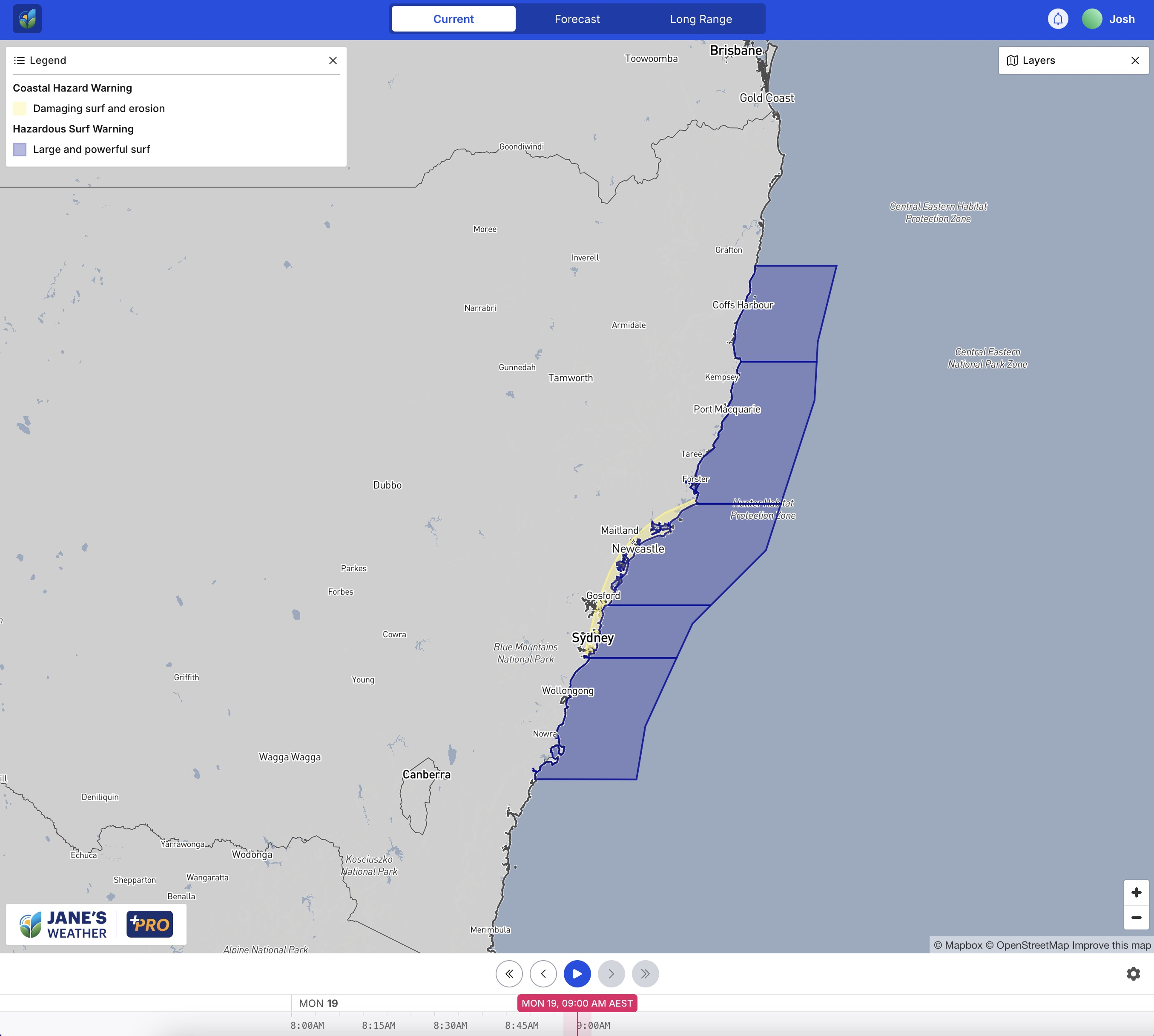 A continuation of the warnings on Monday morning: Coastal Hazards