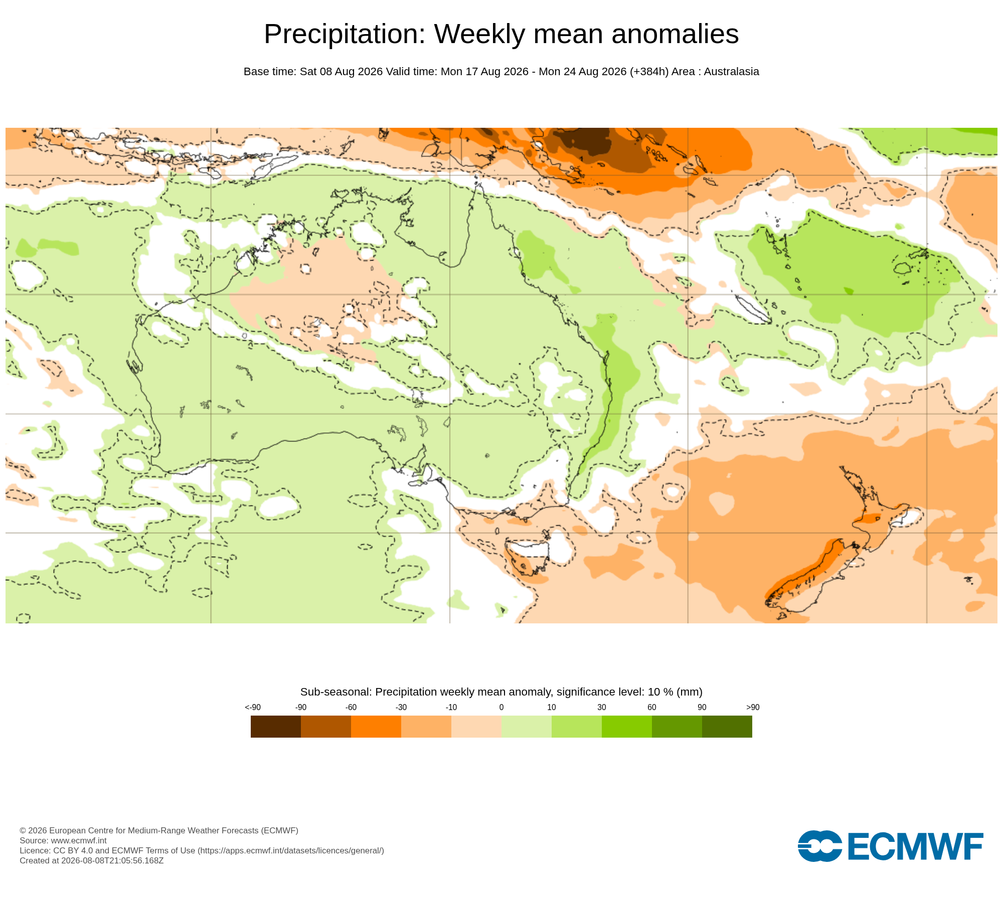 ECMWF Potential rain from 17 to 24 Aug