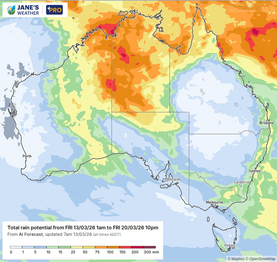 Potential rain for the next week