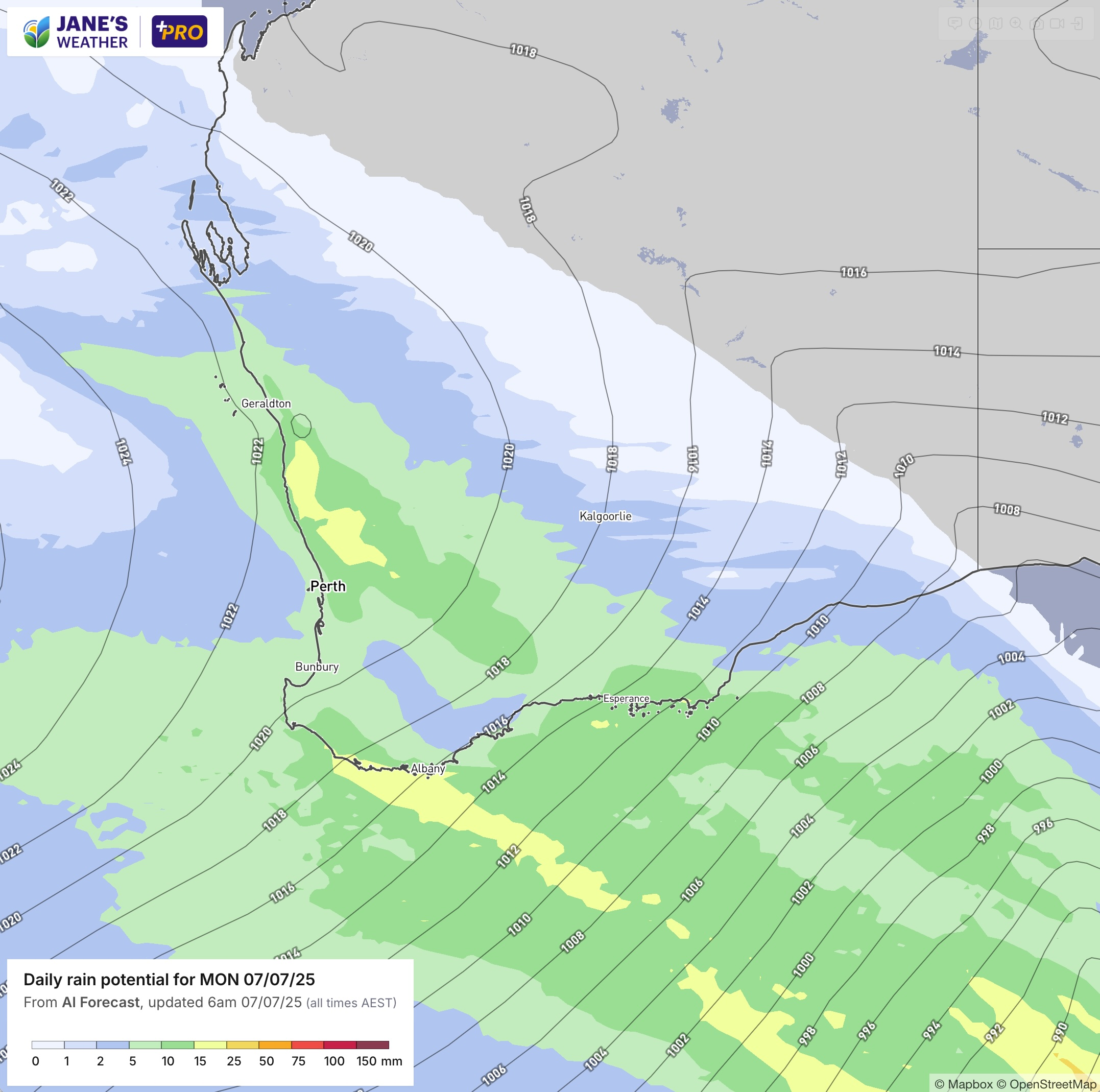 Further rainfall possible on Monday