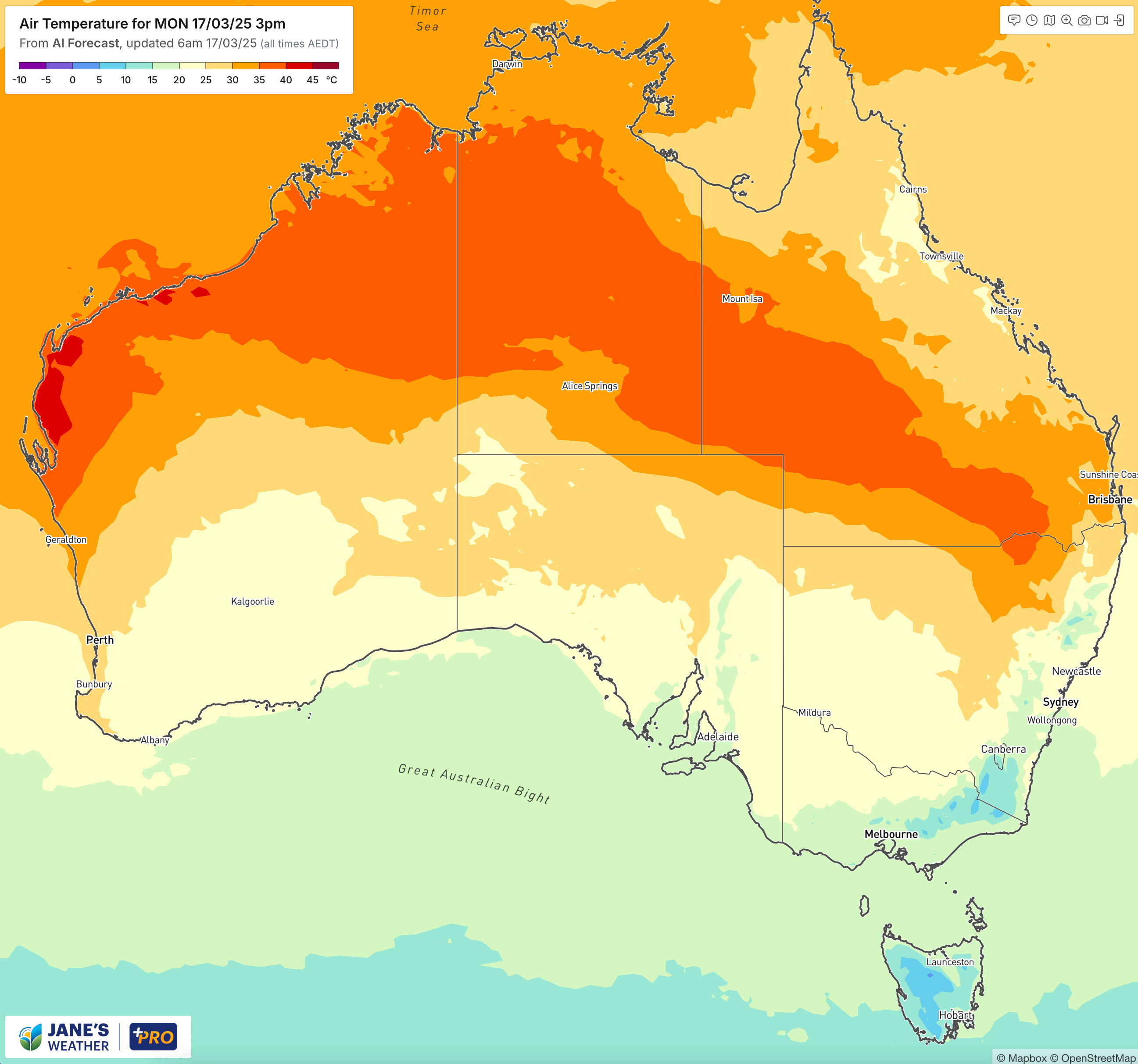 Cold change extending across the southeast, but it won't break the heat for long