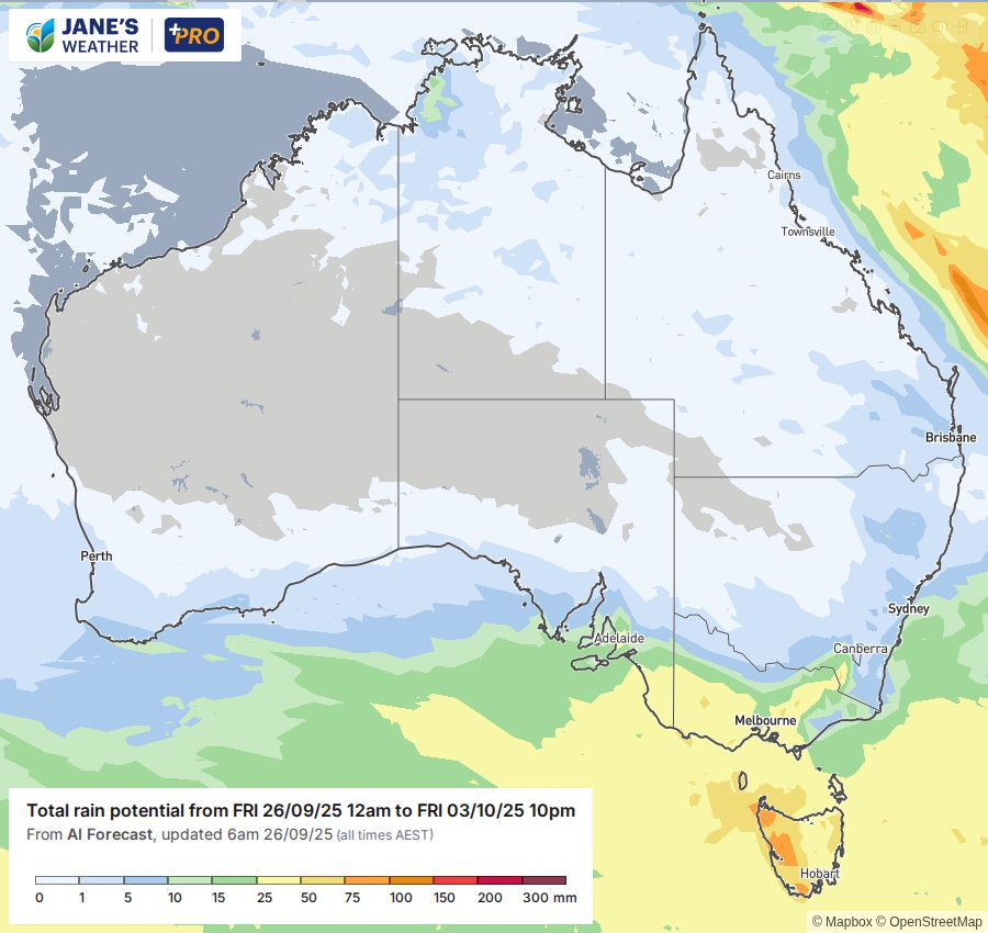 Potential rain over the next week