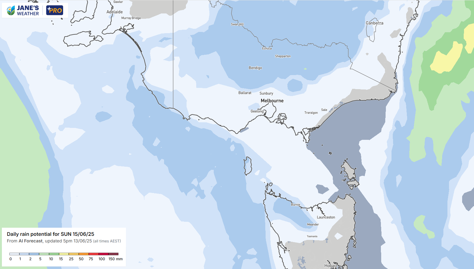 Potential snow on Sunday is just a few centimetres