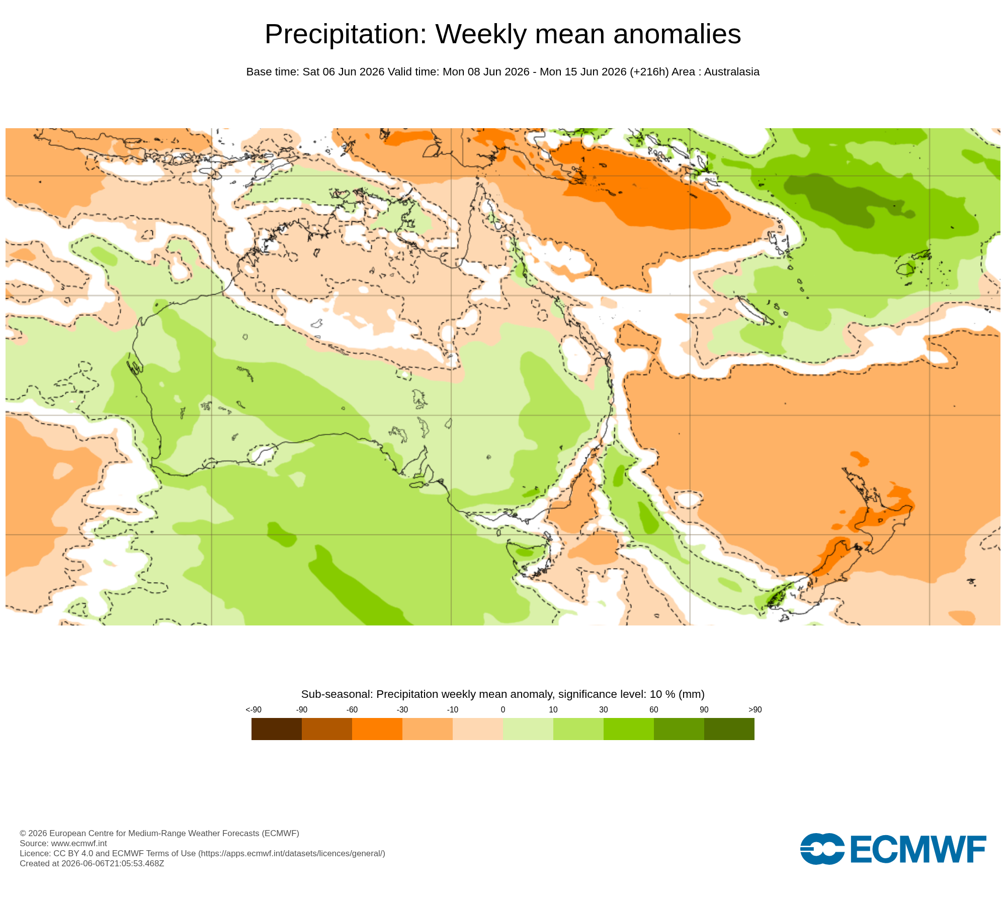 ECMWF Potential rain from 08 to 15 Jun